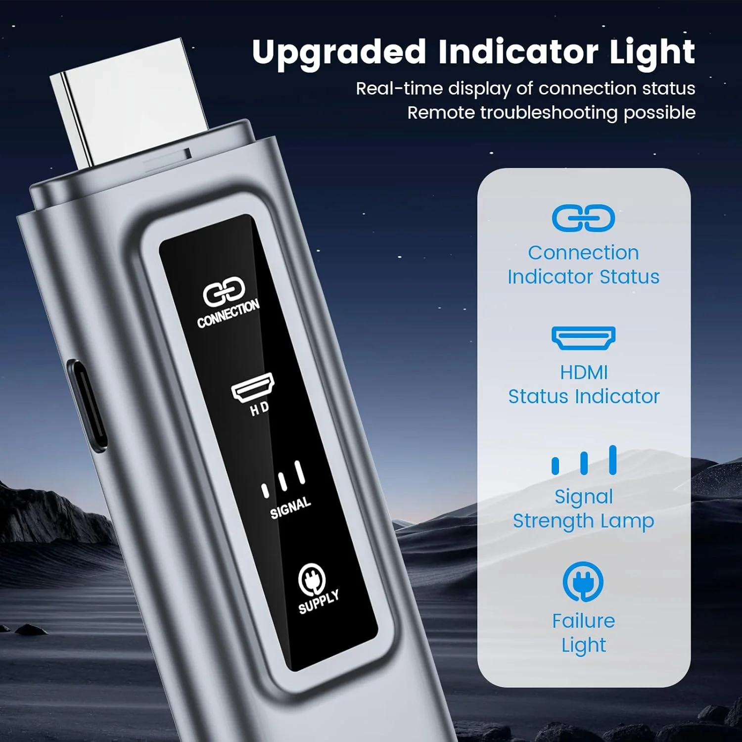 فرستنده و گیرنده HDMI بیسیم، رمزگشایی 4K خروجی 1080P انتقال ویدئو/تصویر HD، فرستنده بیسیم ارتقا یافته 2025 با چراغ نشانگر، جفتسازی سریع 165fr/50m، تأخیر کم فرستنده و گیرنده HDMI بیسیم، رمزگشایی 4K خروجی 1080P انتقال ویدئو/تصویر HD، فرستنده بیسیم ارتقا یافته 2025 با چراغ نشانگر، جفتسازی سریع 165fr/50m، تأخیر کم