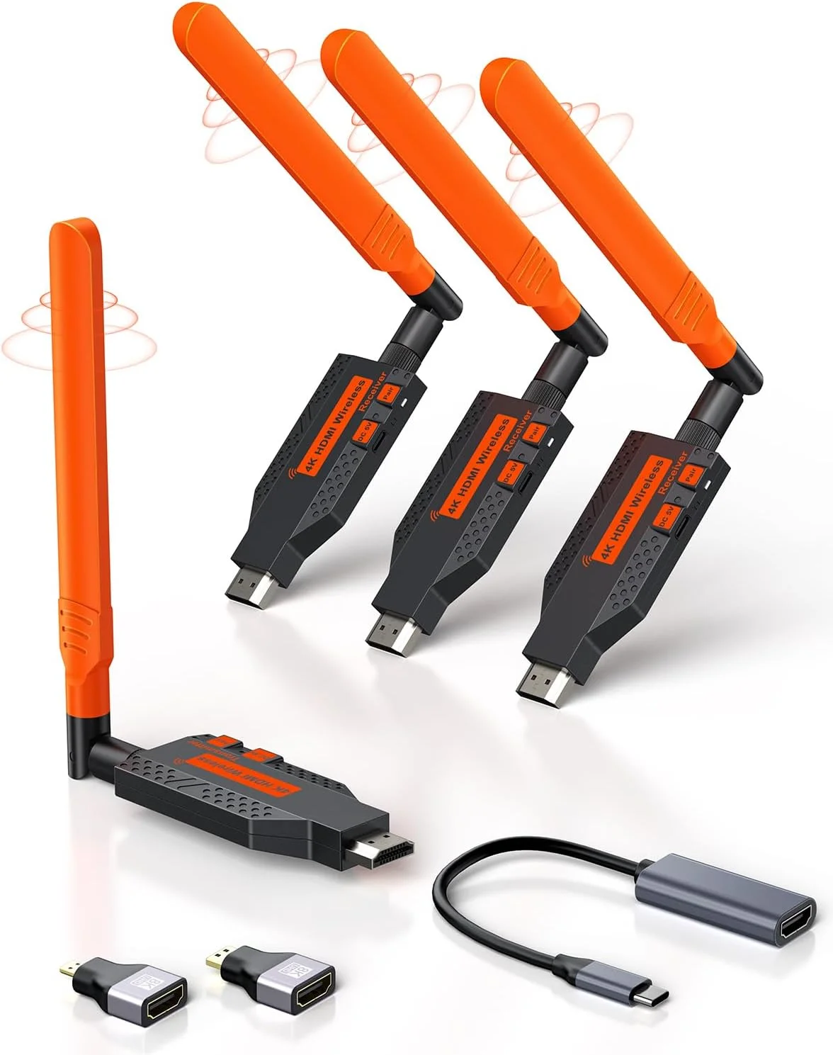 فرستنده HDMI بیسیم و 3 گیرنده، 100 متر، پخش HD 1080P، قابل حمل و اتصال آسان، کیت توسعه دهنده بیسیم 5.8G برای کامپیوتر، لپتاپ، دوربین، گیرنده دیجیتال به چندین تلویزیون، مانیتور و پروژکتور (4 قطعه) فرستنده HDMI بیسیم و 3 گیرنده، 100 متر، پخش HD 1080P، قابل حمل و اتصال آسان، کیت توسعه دهنده بیسیم 5.8G برای کامپیوتر، لپتاپ، دوربین، گیرنده دیجیتال به چندین تلویزیون، مانیتور و پروژکتور (4 قطعه)