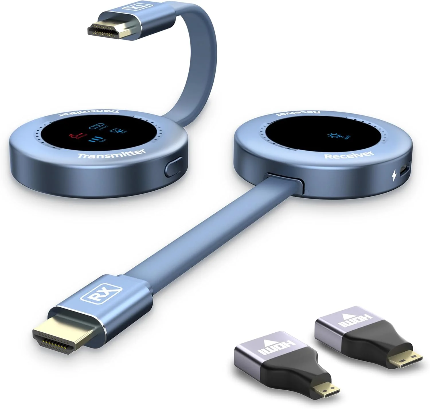 فرستنده و گیرنده HDMI بی سیم، توسعه دهنده HD بی سیم Plug & Play قابل حمل 2.4G/5G با صفحه نمایش LED، کیت HDMI بی سیم برای پخش ویدئو و صدا به مانیتور از لپ تاپ/کامپیوتر/جعبه تلویزیون/پروژکتور فرستنده و گیرنده HDMI بی سیم، توسعه دهنده HD بی سیم Plug & Play قابل حمل 2.4G/5G با صفحه نمایش LED، کیت HDMI بی سیم برای پخش ویدئو و صدا به مانیتور از لپ تاپ/کامپیوتر/جعبه تلویزیون/پروژکتور