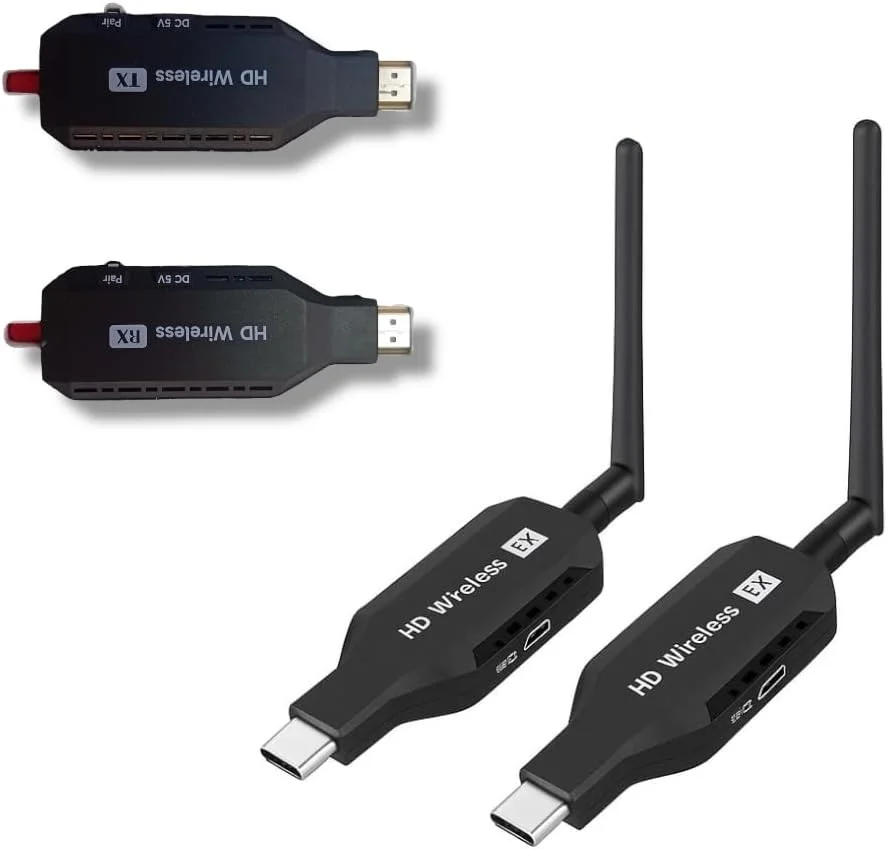 فرستنده و گیرنده بیسیم HDMI با کیفیت HD | آداپتور استریم صدا و تصویر 1080P Full HD | USB-C به HDMI برای لپتاپ، کامپیوتر، دوربین، پروژکتور، تلویزیون - بدون نیاز به برنامه - جمع و جور و قابل حمل فرستنده و گیرنده بیسیم HDMI با کیفیت HD | آداپتور استریم صدا و تصویر 1080P Full HD | USB-C به HDMI برای لپتاپ، کامپیوتر، دوربین، پروژکتور، تلویزیون - بدون نیاز به برنامه - جمع و جور و قابل حمل