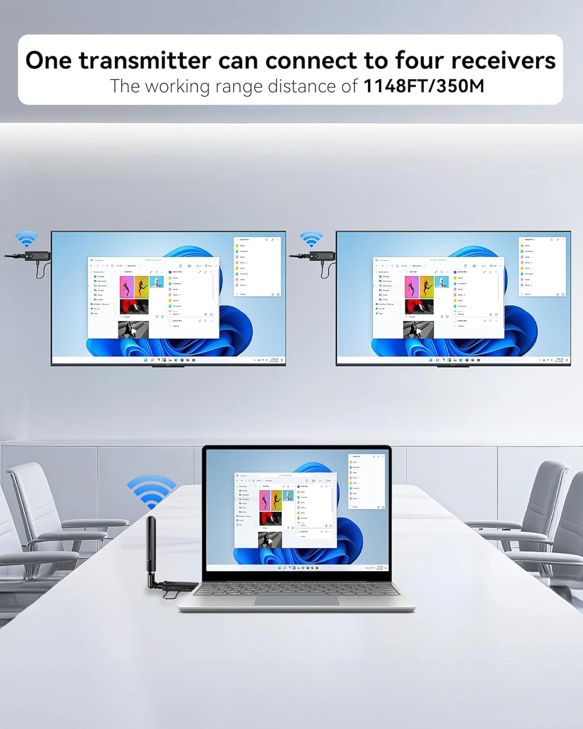 فرستنده و ۲ گیرنده HDMI بیسیم، تا ۸ گیرنده، کیت توسعه دهنده HDMI بیسیم ۱۵۰ متری، اتصال و پخش آسان 5.8G برای پخش ویدئو و صدا به مانیتور از لپ تاپ/کامپیوتر/جعبه تلویزیون/پروژکتور فرستنده و ۲ گیرنده HDMI بیسیم، تا ۸ گیرنده، کیت توسعه دهنده HDMI بیسیم ۱۵۰ متری، اتصال و پخش آسان 5.8G برای پخش ویدئو و صدا به مانیتور از لپ تاپ/کامپیوتر/جعبه تلویزیون/پروژکتور