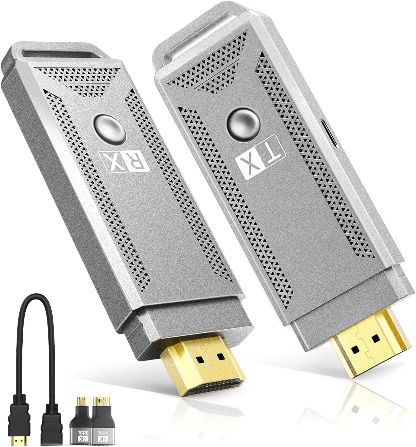 فرستنده و گیرنده HDMI بی سیم [30 متر، رمزگشایی 4K / خروجی 1080P]، توسعه دهنده HDMI بی سیم قابل حمل Plug & Play برای پخش ویدئو و صدا از لپ تاپ/کامپیوتر/جعبه تلویزیون/دوربین به مانیتور/پروژکتور/HDTV
