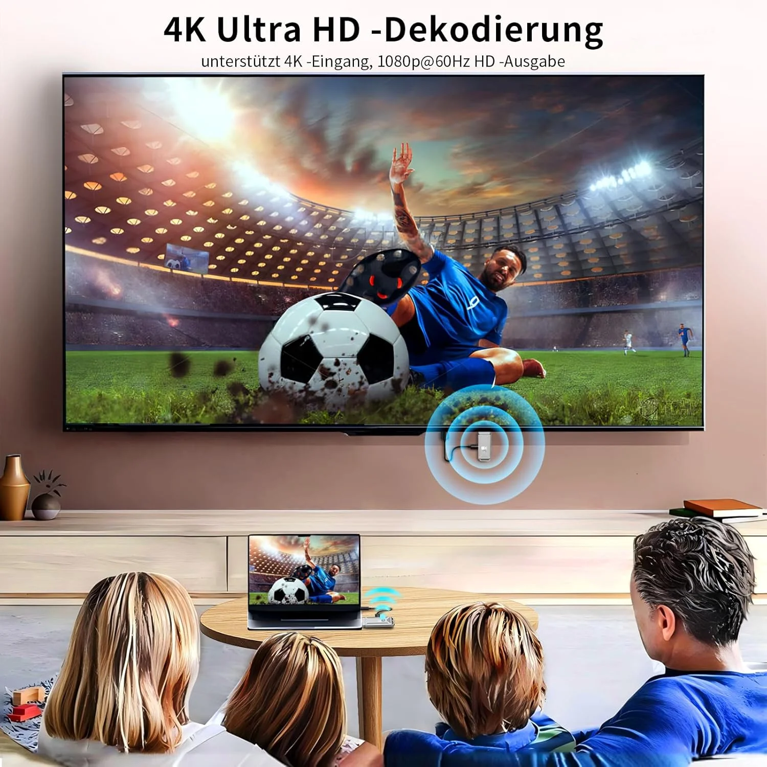 فرستنده و گیرنده HDMI بی سیم [30 متر، رمزگشایی 4K / خروجی 1080P]، توسعه دهنده HDMI بی سیم قابل حمل Plug & Play برای پخش ویدئو و صدا از لپ تاپ/کامپیوتر/جعبه تلویزیون/دوربین به مانیتور/پروژکتور/HDTV