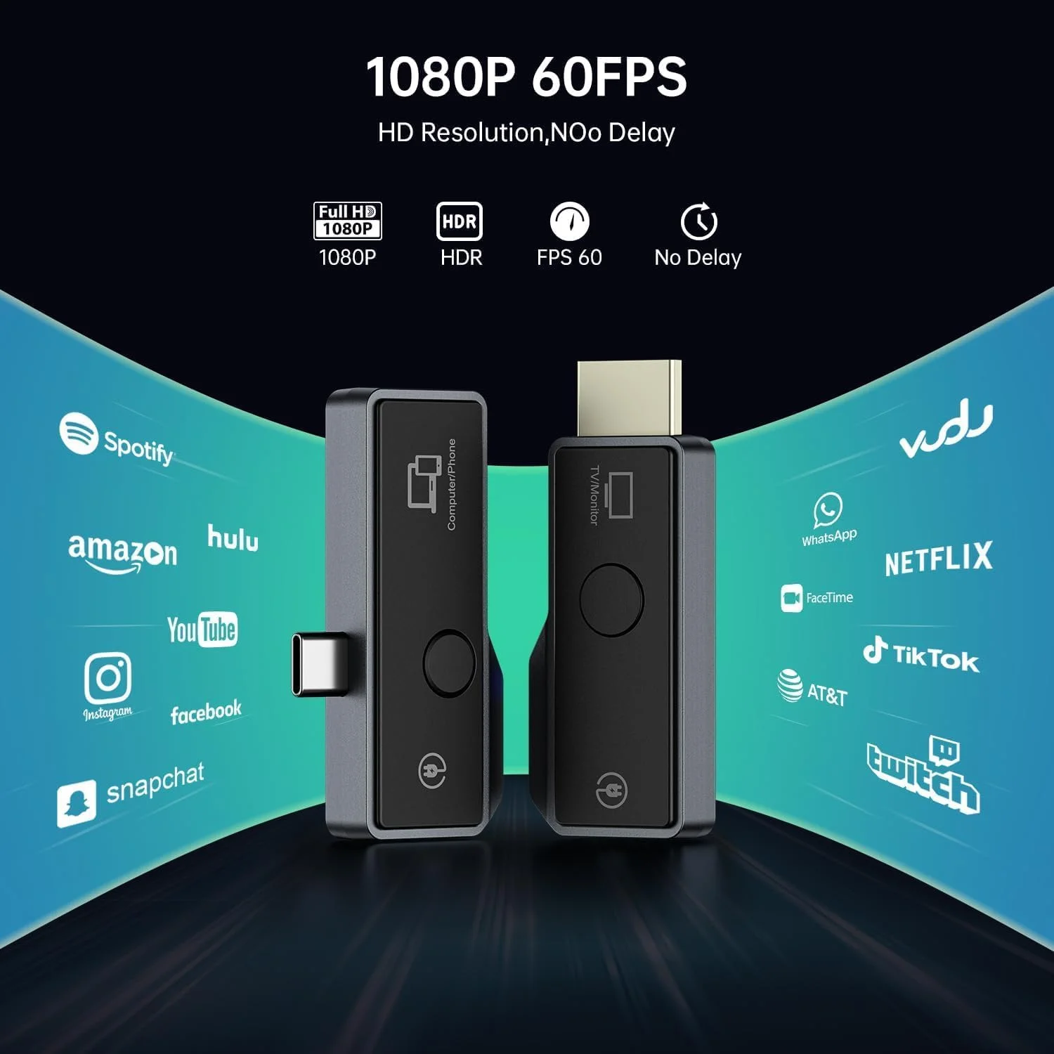 فرستنده و گیرنده HDMI بی سیم، پشتیبانی از Type-C 3.1 (با پروتکل DP) تلفن/تبلت/لپ تاپ، Plug & Play، کیت توسعه دهنده HDMI بی سیم قابل حمل برای پخش ویدئو/صوتی به HDTV/پروژکتور/مانیتور فرستنده و گیرنده HDMI بی سیم، پشتیبانی از Type-C 3.1 (با پروتکل DP) تلفن/تبلت/لپ تاپ، Plug & Play، کیت توسعه دهنده HDMI بی سیم قابل حمل برای پخش ویدئو/صوتی به HDTV/پروژکتور/مانیتور