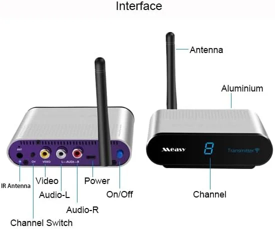 فرستنده و گیرنده صوتی و تصویری بی سیم AV230 2.4G، ارسال کننده سیگنال AV تلویزیون، عبور از دیوار تا 300 متر فرستنده و گیرنده صوتی و تصویری بی سیم AV230 2.4G، ارسال کننده سیگنال AV تلویزیون، عبور از دیوار تا 300 متر