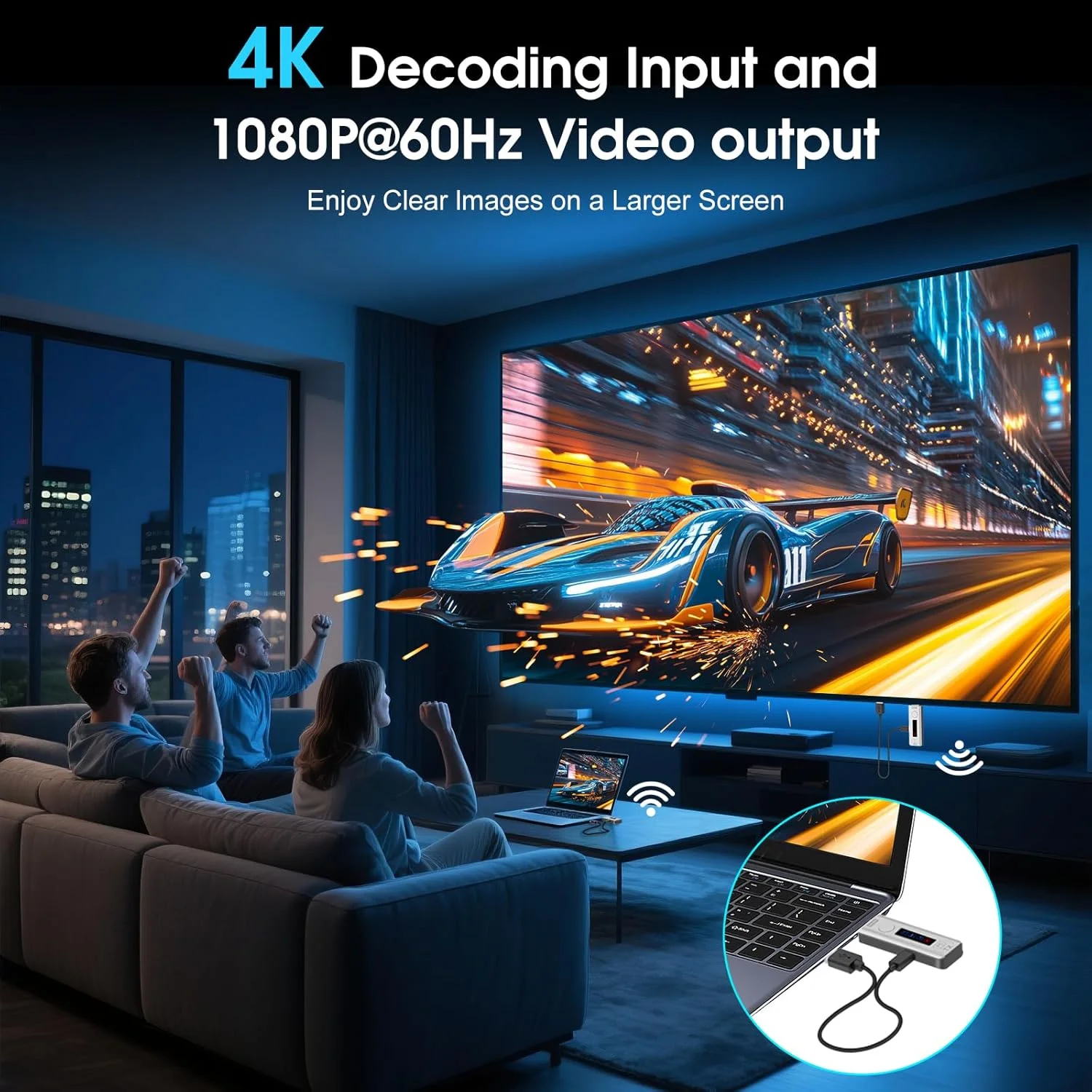 کیت فرستنده و گیرنده HDMI بی سیم، ورودی 4K به خروجی 1080P با نرخ 60 هرتز، اتصال آسان، برد بلند 50 متری از طریق باند دوگانه 2.4G/5.8GHz برای کامپیوتر، لپ تاپ، تی وی باکس، پروژکتور، دوربین، مانیتور کیت فرستنده و گیرنده HDMI بی سیم، ورودی 4K به خروجی 1080P با نرخ 60 هرتز، اتصال آسان، برد بلند 50 متری از طریق باند دوگانه 2.4G/5.8GHz برای کامپیوتر، لپ تاپ، تی وی باکس، پروژکتور، دوربین، مانیتور