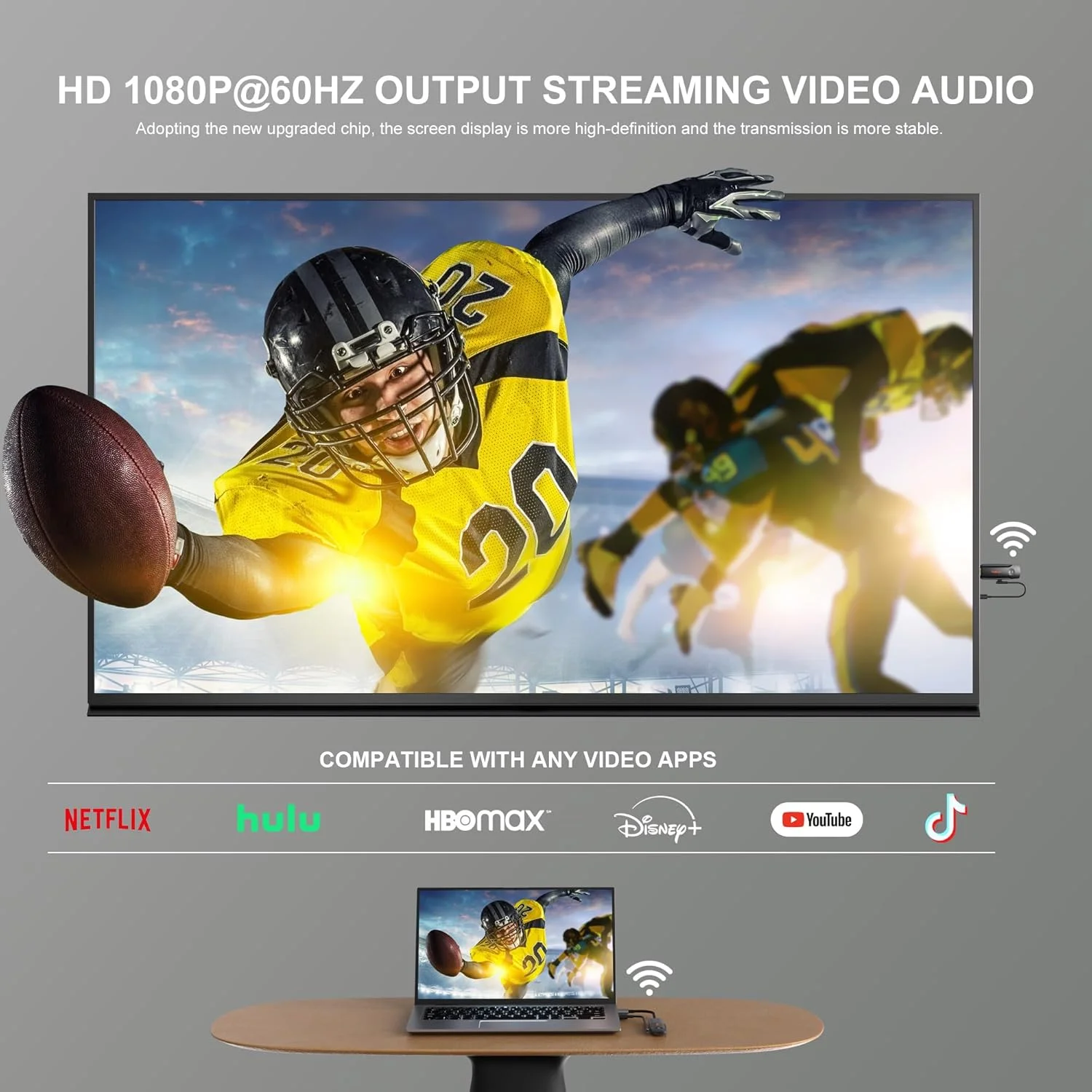 فرستنده و گیرنده بی سیم HDMI، آداپتور نمایشگر بی سیم 4K HD و 2.4G&5G، کیت توسعه دهنده HDMI پشتیبانی از USB C برای پخش ویدئو و صدا به مانیتور تلویزیون از لپ تاپ دوربین STB، 60 متر، Plug & Play فرستنده و گیرنده بی سیم HDMI، آداپتور نمایشگر بی سیم 4K HD و 2.4G&5G، کیت توسعه دهنده HDMI پشتیبانی از USB C برای پخش ویدئو و صدا به مانیتور تلویزیون از لپ تاپ دوربین STB، 60 متر، Plug & Play