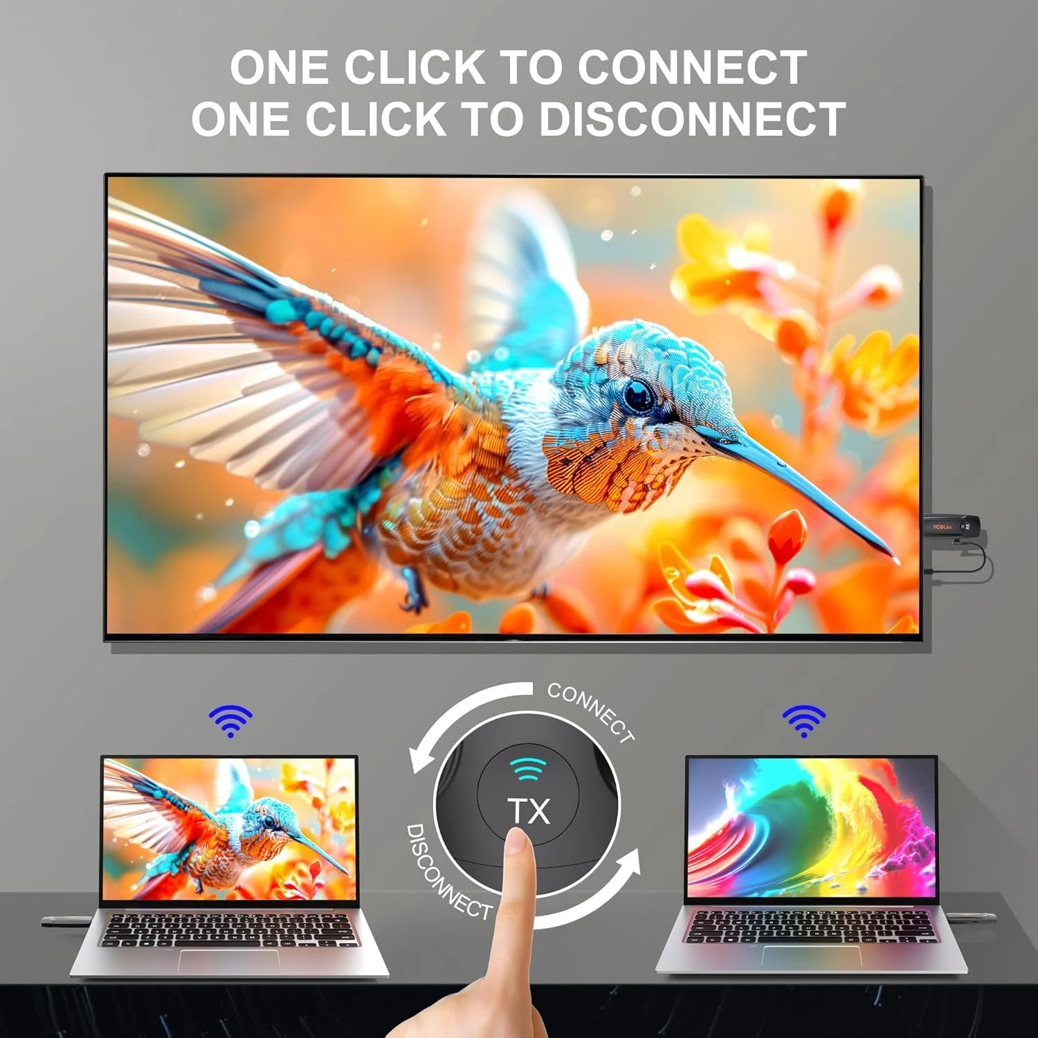 فرستنده و گیرنده بی سیم HDMI، آداپتور نمایشگر بی سیم 4K HD و 2.4G&5G، کیت توسعه دهنده HDMI پشتیبانی از USB C برای پخش ویدئو و صدا به مانیتور تلویزیون از لپ تاپ دوربین STB، 60 متر، Plug & Play فرستنده و گیرنده بی سیم HDMI، آداپتور نمایشگر بی سیم 4K HD و 2.4G&5G، کیت توسعه دهنده HDMI پشتیبانی از USB C برای پخش ویدئو و صدا به مانیتور تلویزیون از لپ تاپ دوربین STB، 60 متر، Plug & Play