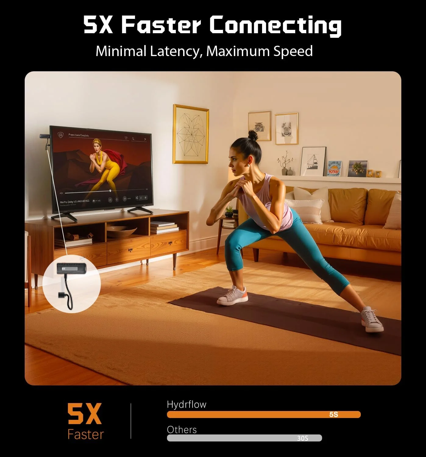 فرستنده و گیرنده HDMI بی‌سیم با قابلیت رمزگشایی 4K و خروجی 1080P، ارتقاء یافته 2025، توسعه دهنده HDMI بی‌سیم 164 فوت/50 متر، 2.4G/5G Plug&Play، برای پخش ویدئو و صدا به مانیتور از PC/PS5/Mac/iPad/iPhone Pro Max