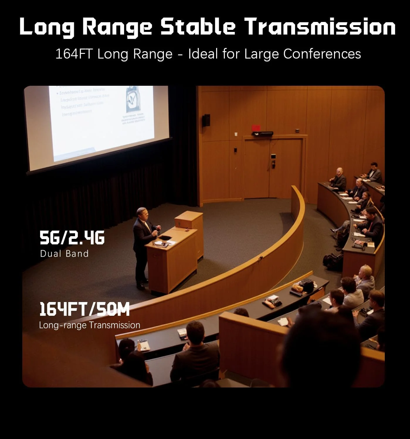 فرستنده و گیرنده HDMI بی‌سیم با قابلیت رمزگشایی 4K و خروجی 1080P، ارتقاء یافته 2025، توسعه دهنده HDMI بی‌سیم 164 فوت/50 متر، 2.4G/5G Plug&Play، برای پخش ویدئو و صدا به مانیتور از PC/PS5/Mac/iPad/iPhone Pro Max