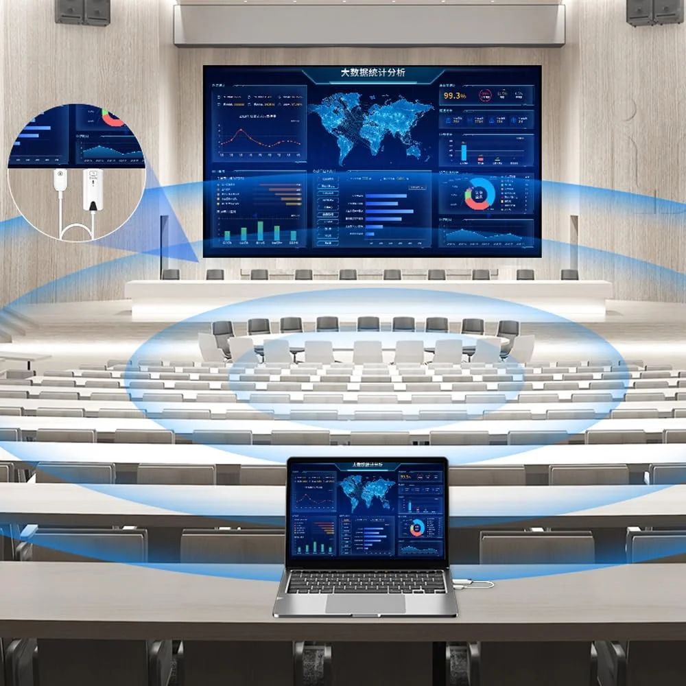 فرستنده و گیرنده HDMI بی سیم، توسعه دهنده HDMI بی سیم قابل حمل 1080P با برد 50 متری، Plug & Play، برای رایانه شخصی، لپ تاپ، جعبه تلویزیون، PS4/5، دوربین ها به تلویزیون/پروژکتور/مانیتور + آداپتور USB C به HDMI فرستنده و گیرنده HDMI بی سیم، توسعه دهنده HDMI بی سیم قابل حمل 1080P با برد 50 متری، Plug & Play، برای رایانه شخصی، لپ تاپ، جعبه تلویزیون، PS4/5، دوربین ها به تلویزیون/پروژکتور/مانیتور + آداپتور USB C به HDMI