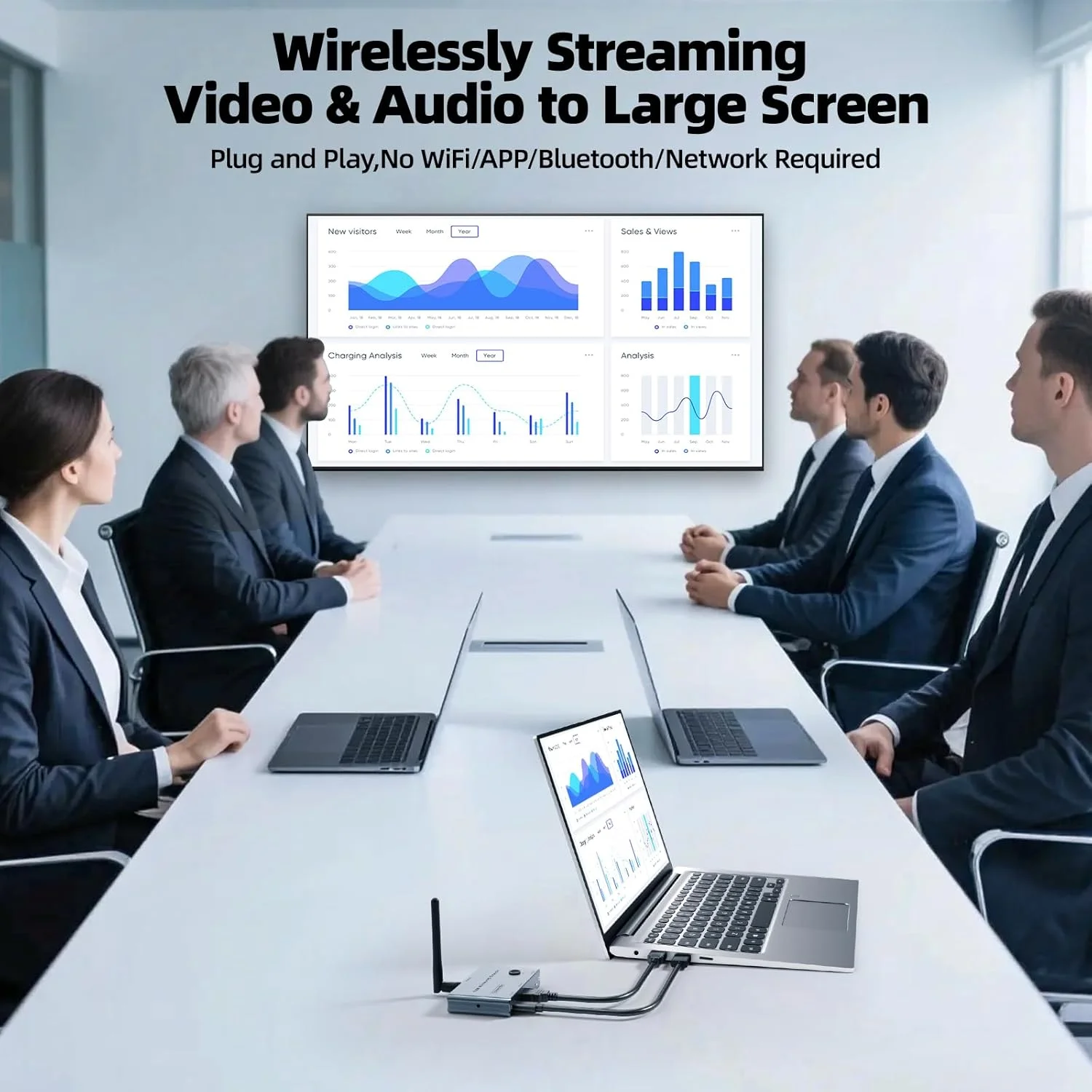 فرستنده و گیرنده HDMI بیسیم 100 متری، اتصال آسان، توسعه دهنده HDMI بیسیم 4K@30Hz برای انتقال صدا و تصویر به تلویزیون/پروژکتور/مانیتور از لپتاپ/کامپیوتر/دوربین. فرستنده و گیرنده HDMI بیسیم 100 متری، اتصال آسان، توسعه دهنده HDMI بیسیم 4K@30Hz برای انتقال صدا و تصویر به تلویزیون/پروژکتور/مانیتور از لپتاپ/کامپیوتر/دوربین.