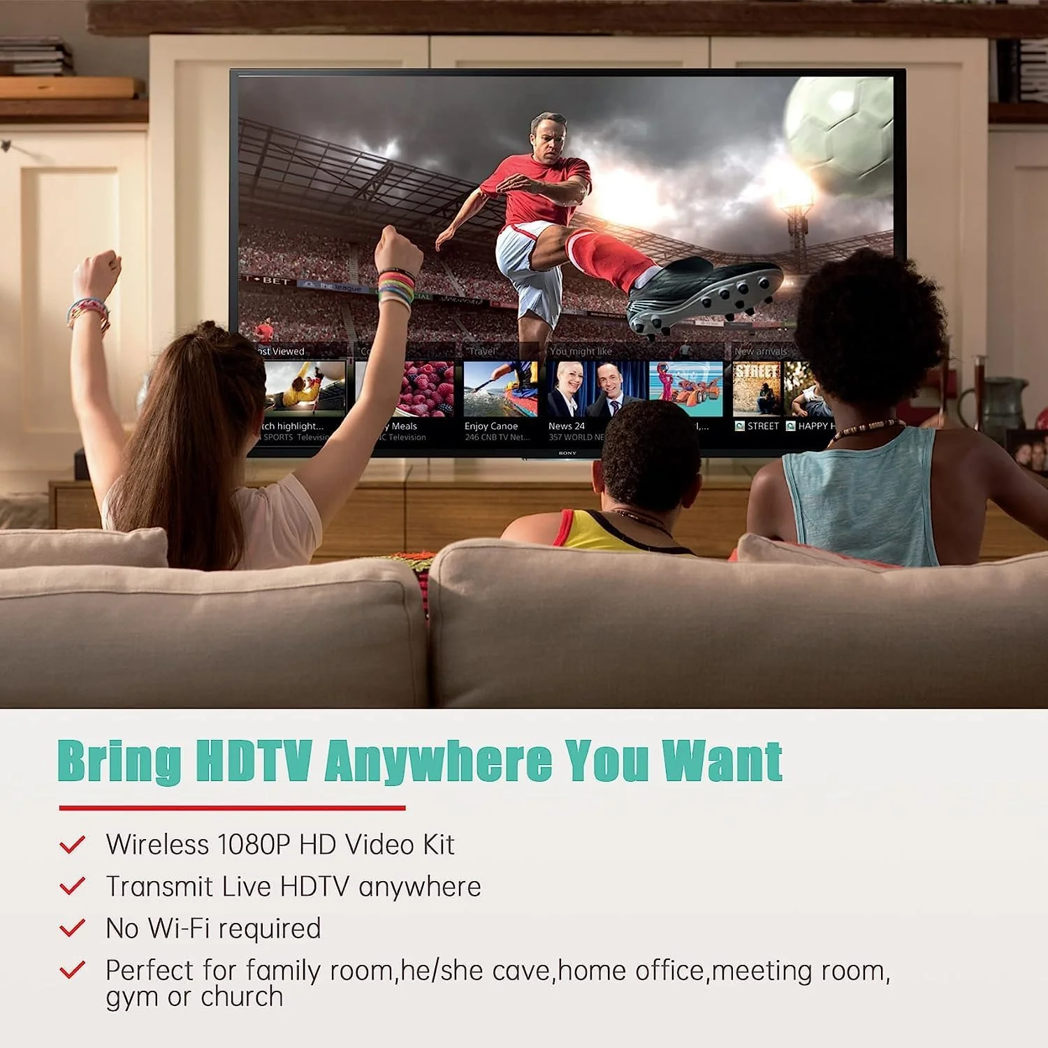 اکستندر فرستنده و گیرنده HDMI بیسیم، 1x4-200 متر (656 فوت) 5.8 گیگاهرتز، 1080P@60Hz، کیت اکستندر صوتی و تصویری با IR و HDMI Loop-Out برای تلویزیون، دوربین DSLR، پروژکتور، DVR، لپتاپ، PS5، سوییچ اکستندر فرستنده و گیرنده HDMI بیسیم، 1x4-200 متر (656 فوت) 5.8 گیگاهرتز، 1080P@60Hz، کیت اکستندر صوتی و تصویری با IR و HDMI Loop-Out برای تلویزیون، دوربین DSLR، پروژکتور، DVR، لپتاپ، PS5، سوییچ