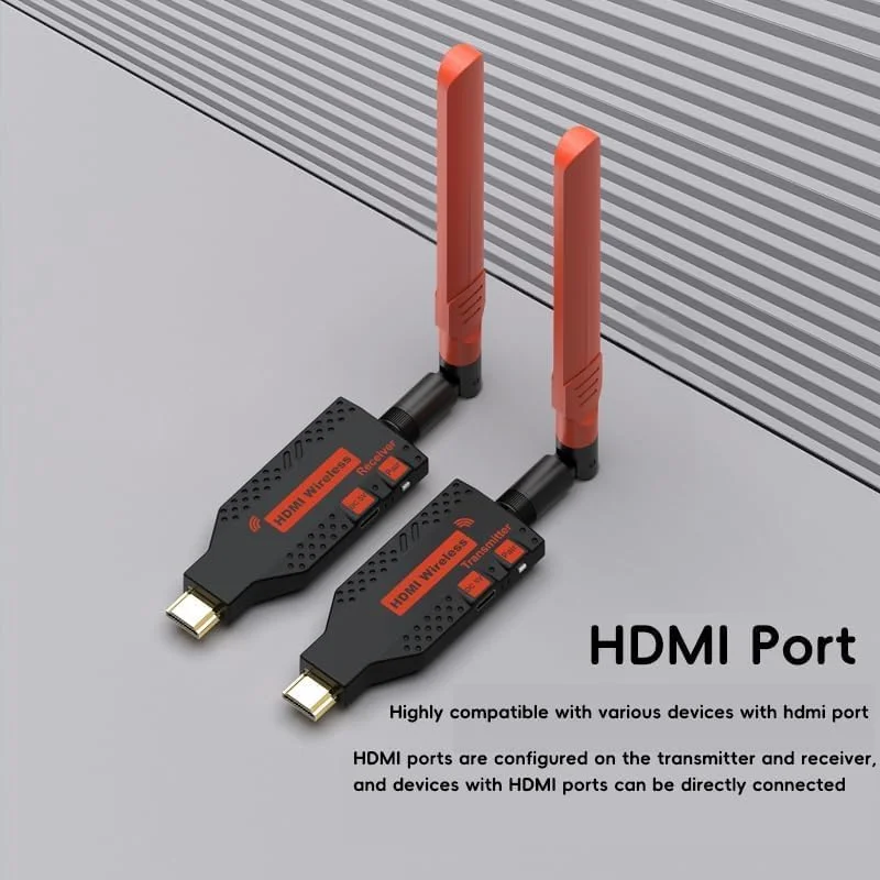 فرستنده و گیرنده HDMI بیسیم، برد بلند 150 متر، رمزگشایی 4K خروجی 1080P@60Hz، اتصال و پخش، توسعه دهنده HDMI بیسیم 5G/2.4G برای انتقال ویدئو و صدا از PC/DV/لپ تاپ/پروژکتور/TV Box به مانیتور فرستنده و گیرنده HDMI بیسیم، برد بلند 150 متر، رمزگشایی 4K خروجی 1080P@60Hz، اتصال و پخش، توسعه دهنده HDMI بیسیم 5G/2.4G برای انتقال ویدئو و صدا از PC/DV/لپ تاپ/پروژکتور/TV Box به مانیتور