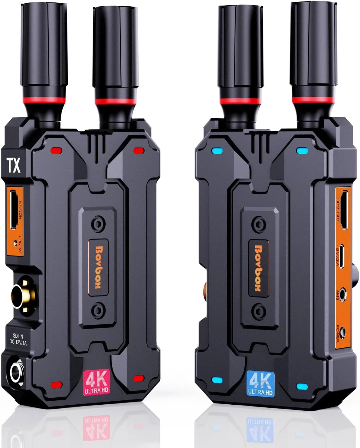 فرستنده و گیرنده HDMI بی‌سیم 4K: سیستم انتقال ویدیویی بی‌سیم SDI/HDMI، بی‌سیم HDMI 5G با برد 300 متر برای پخش ویدیو و صدا به مانیتور از لپ‌تاپ/کامپیوتر، رابط AMS