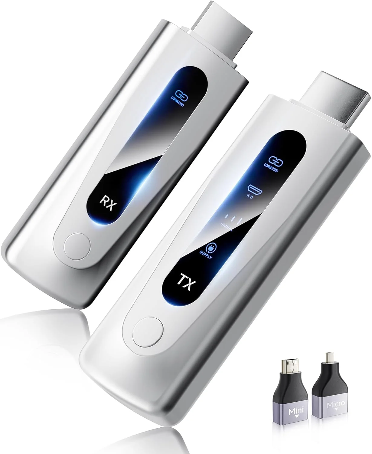 فرستنده و گیرنده HDMI بی سیم ارتقا یافته 2025، 100 متر، نمایشگر LED، رمزگشایی 4K خروجی ویدیویی فوق العاده با کیفیت 1080P@60Hz، اتصال آسان 5G+2.4G برای انتقال ویدیو و صدا به مانیتور از رایانه شخصی/پروژکتور/گیرنده دیجیتال فرستنده و گیرنده HDMI بی سیم ارتقا یافته 2025، 100 متر، نمایشگر LED، رمزگشایی 4K خروجی ویدیویی فوق العاده با کیفیت 1080P@60Hz، اتصال آسان 5G+2.4G برای انتقال ویدیو و صدا به مانیتور از رایانه شخصی/پروژکتور/گیرنده دیجیتال