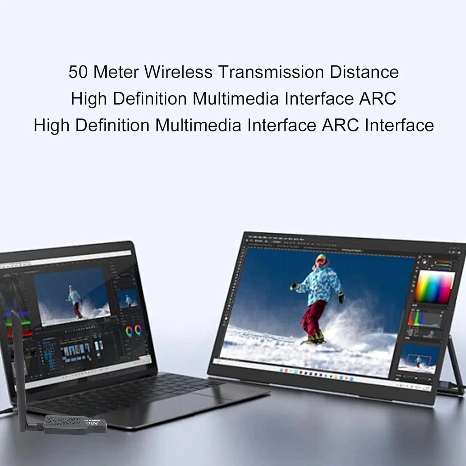 کیت فرستنده و گیرنده صدای ARC بی سیم 2.4G با برد 50 متر، کیت توسعه دهنده رابط چند رسانه ای با کیفیت بالا، کیت توسعه دهنده قابل حمل چند تلویزیونی، همگام سازی چند صفحه نمایش