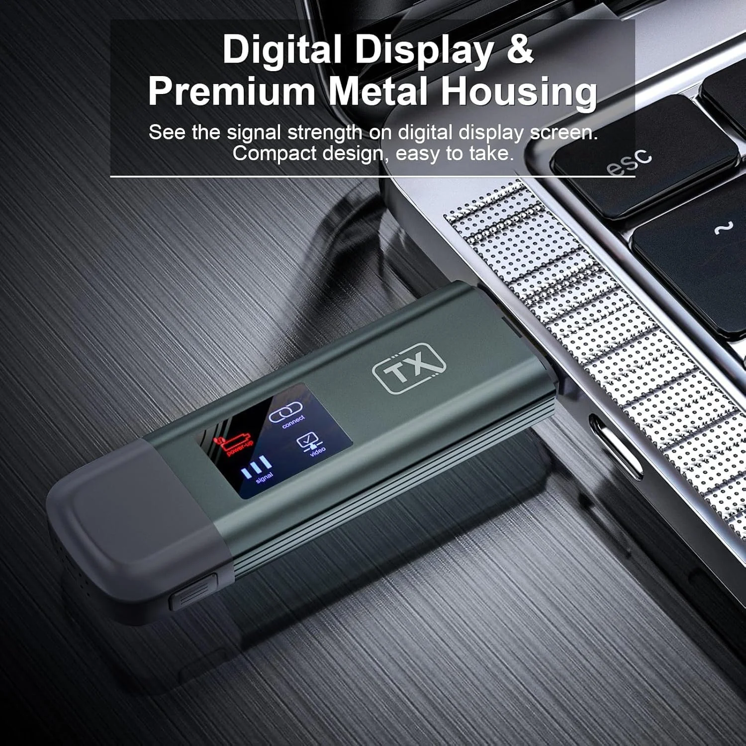 فرستنده و گیرنده HDMI بی‌سیم TTQ، توسعه‌دهنده HDMI بی‌سیم با پشتیبانی از 4K، بدنه فلزی، نمایشگر LED، برد 30 متر، 2.4G&5G، برای کامپیوتر/لپ‌تاپ/دوربین/HDTV/پروژکتور/جعبه تلویزیون، بدون نیاز به برنامه/بلوتوث