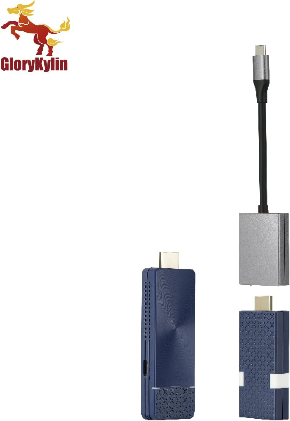 کیت فرستنده و گیرنده نمایشگر بی سیم GKCast با پشتیبانی از 4K، پورت های انتقال دوگانه USB-C و HDMI، تجهیزات ارائه بی سیم برای لپ تاپ، کامپیوتر، تلفن هوشمند، پروژکتور، تلویزیون های HD تا 50 متر (خاکستری)