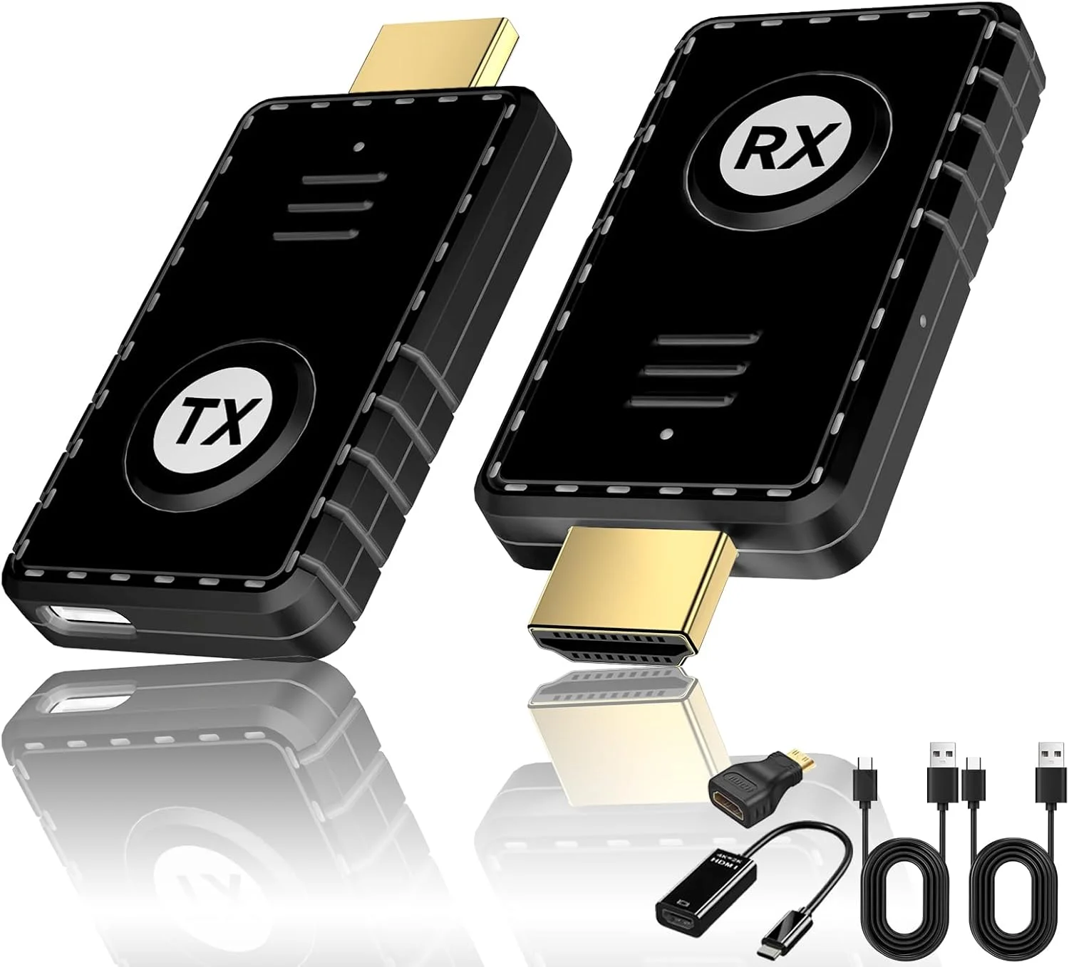 فرستنده و گیرنده بی سیم HDMI با خروجی 1080P، 2.4G/5G، قابل حمل، مناسب برای انتقال ویدئو و صدا از لپ تاپ/تی وی باکس به مانیتور - مشکی فرستنده و گیرنده بی سیم HDMI با خروجی 1080P، 2.4G/5G، قابل حمل، مناسب برای انتقال ویدئو و صدا از لپ تاپ/تی وی باکس به مانیتور - مشکی