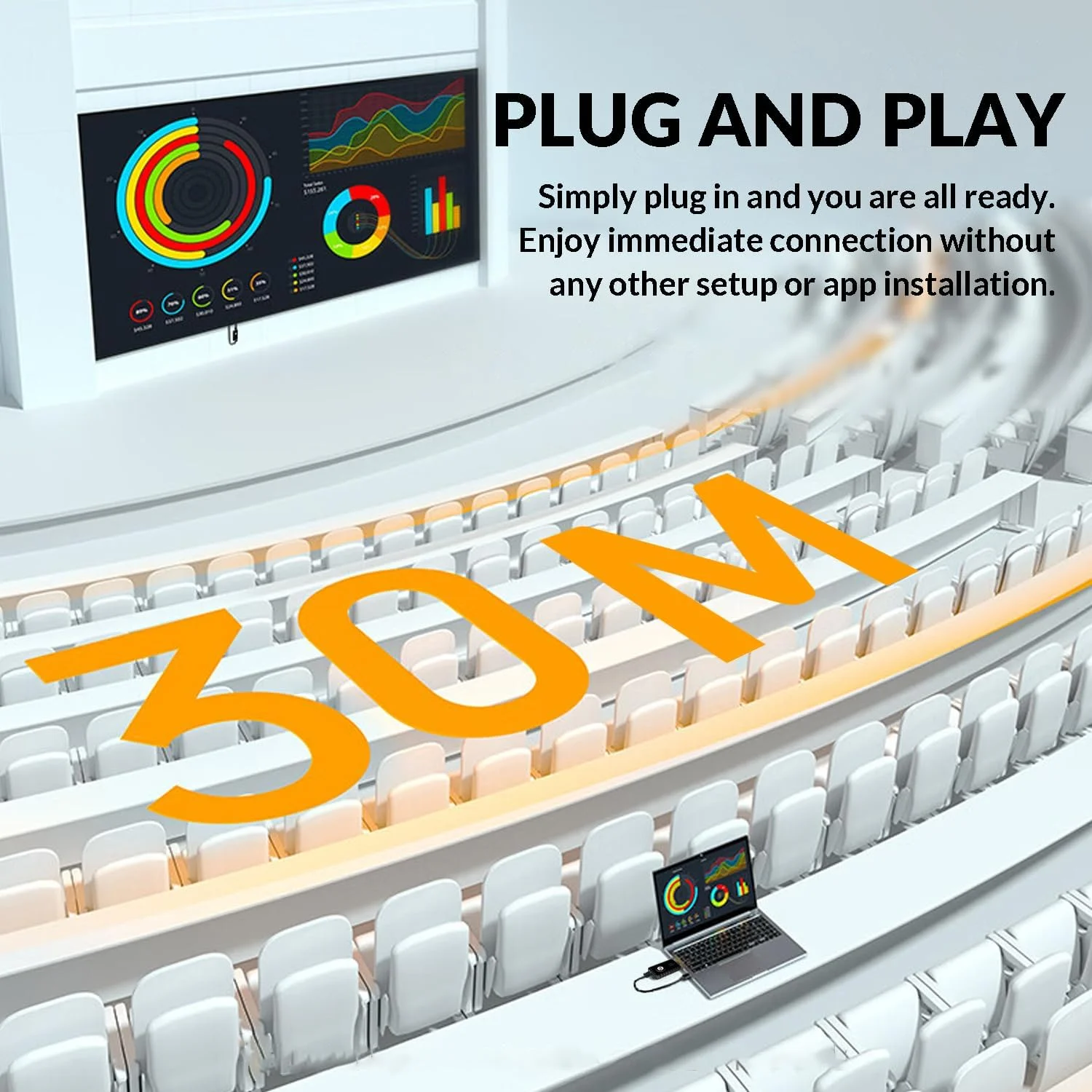 فرستنده و گیرنده بی سیم HDMI با خروجی 1080P، 2.4G/5G، قابل حمل، مناسب برای انتقال ویدئو و صدا از لپ تاپ/تی وی باکس به مانیتور - مشکی