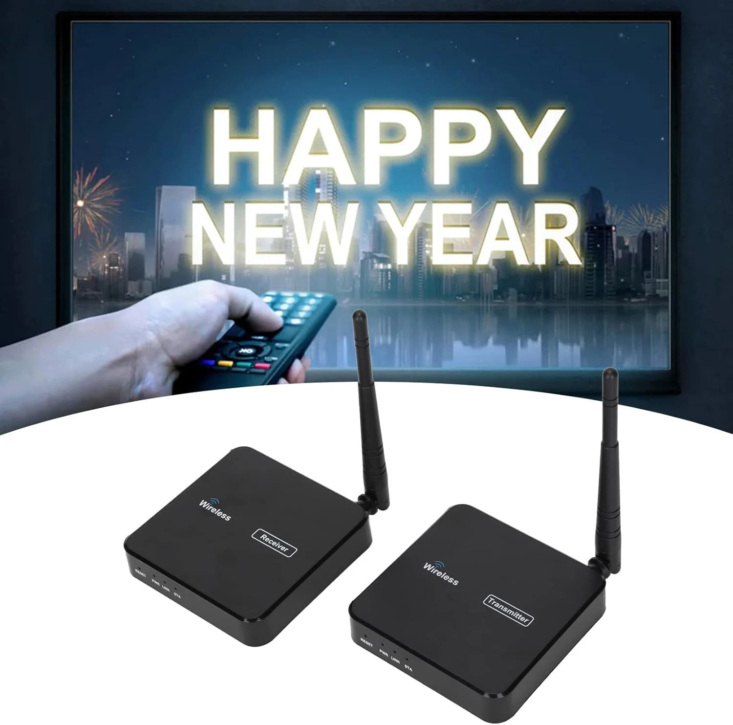 فرستنده و گیرنده HDMI بی‌سیم، برد بلند تا 100 متر، 1920x1080P@60Hz، پشتیبانی از رابط چند رسانه‌ای HD 1.3، پهنای باند کل 6.75 گیگابیت بر ثانیه (UK)