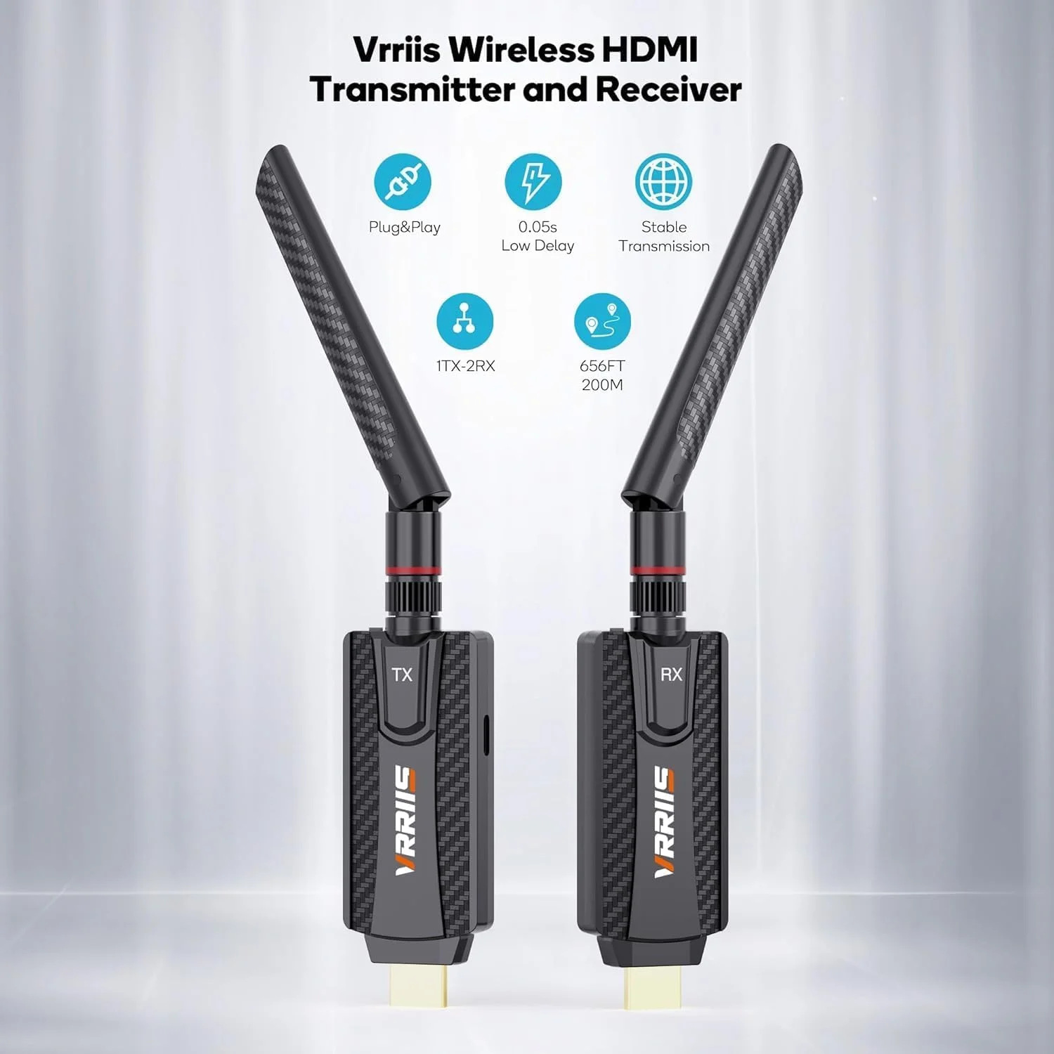 فرستنده HDMI بی سیم توبو 100 متری و 2 گیرنده، 2.4/5.8 گیگاهرتز، 350 فوت، اتصال آسان، توسعه 1080P برای تلویزیون های متعدد، توسعه دهنده برای لپ تاپ، کامپیوتر، HDTV/پروژکتور TD-1342H