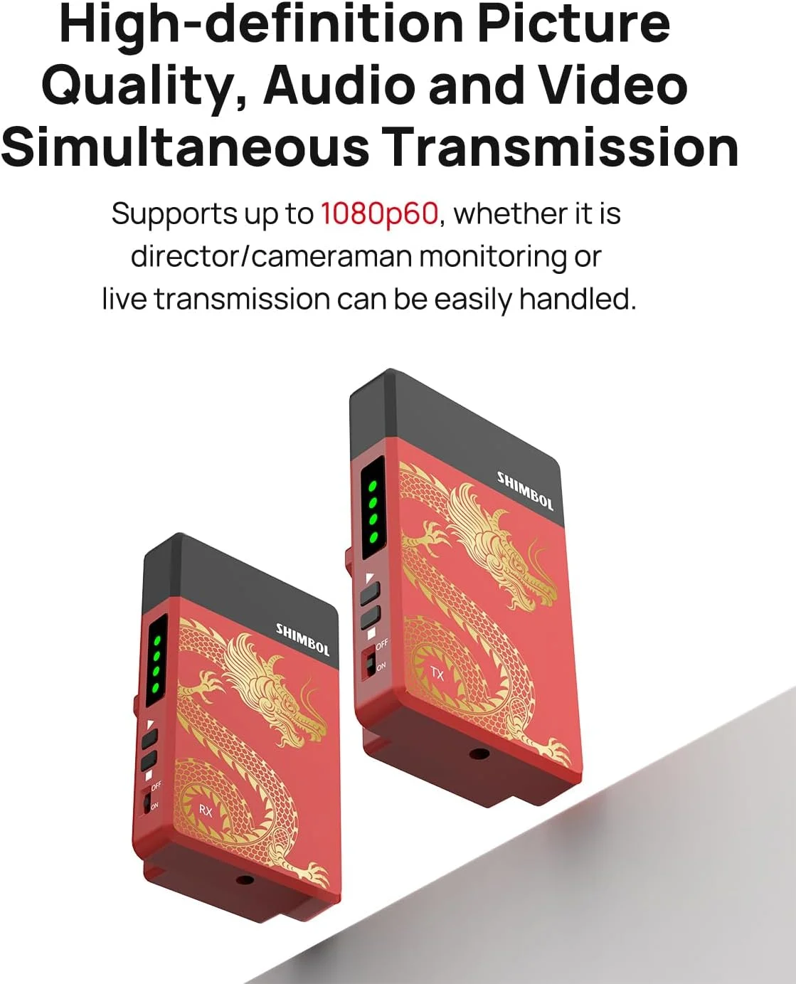 سیستم انتقال تصویر بی سیم شیمبول TP Mini با برد 600 فوت HDMI 1080p60 فرستنده و گیرنده برای پخش زنده