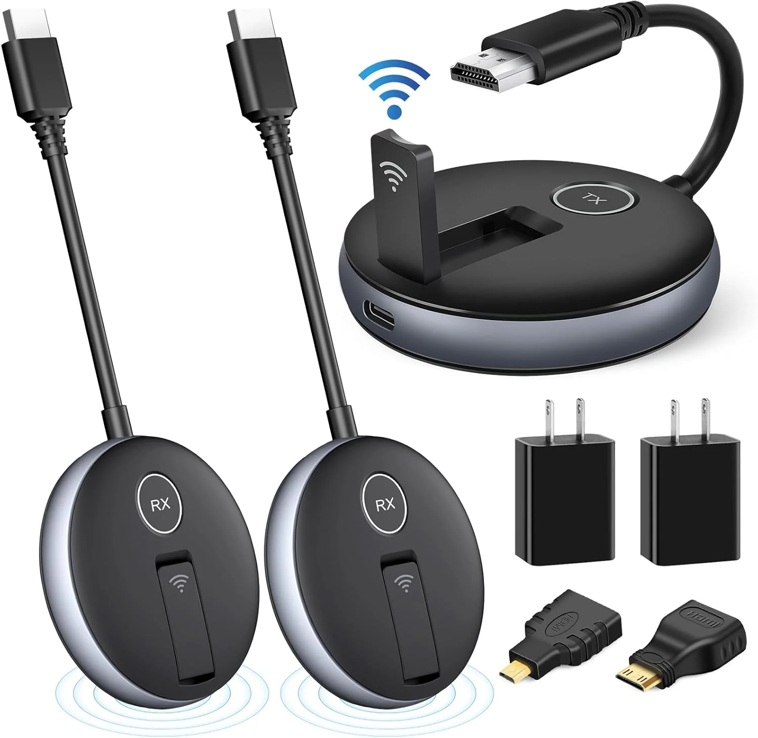 گیرنده HDMI بیسیم، توسعه همزمان چند تلویزیون، 1 فرستنده و 2 گیرنده، اتصال و پخش آسان، لپتاپ، جعبه کابل، دوربین به صفحه نمایش تلویزیون یا پروژکتور گیرنده HDMI بیسیم، توسعه همزمان چند تلویزیون، 1 فرستنده و 2 گیرنده، اتصال و پخش آسان، لپتاپ، جعبه کابل، دوربین به صفحه نمایش تلویزیون یا پروژکتور