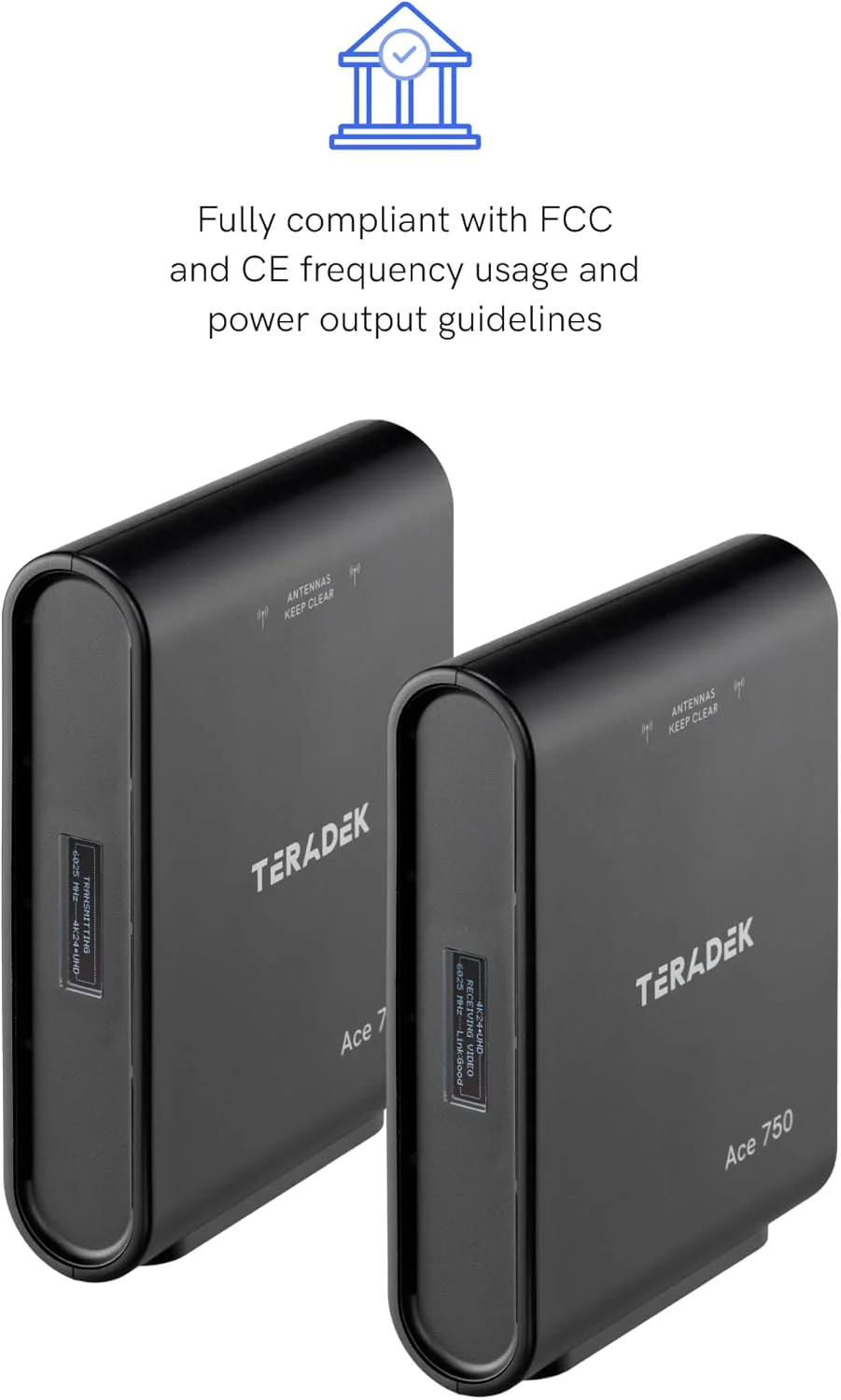 ست فرستنده و گیرنده HDMI بیسیم Teradek Ace 750 4K، فرکانس 6 گیگاهرتز، 4Kp30 10bit HDR، سیستم مانیتور بیسیم 4K بدون تاخیر، ضبط ویدیو، برد 750FT ست فرستنده و گیرنده HDMI بیسیم Teradek Ace 750 4K، فرکانس 6 گیگاهرتز، 4Kp30 10bit HDR، سیستم مانیتور بیسیم 4K بدون تاخیر، ضبط ویدیو، برد 750FT