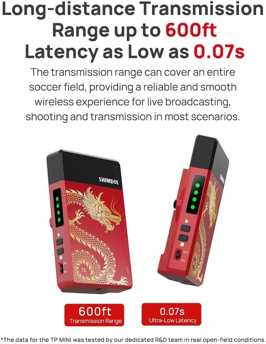 سیستم انتقال ویدیویی بیسیم شیمبول TP Mini Max، فرستنده و گیرنده HDMI با تاخیر کم 0.07 ثانیه، برد انتقال 600 فوت، طراحی خروجی حلقه HDMI 1080P60 سیستم انتقال ویدیویی بیسیم شیمبول TP Mini Max، فرستنده و گیرنده HDMI با تاخیر کم 0.07 ثانیه، برد انتقال 600 فوت، طراحی خروجی حلقه HDMI 1080P60