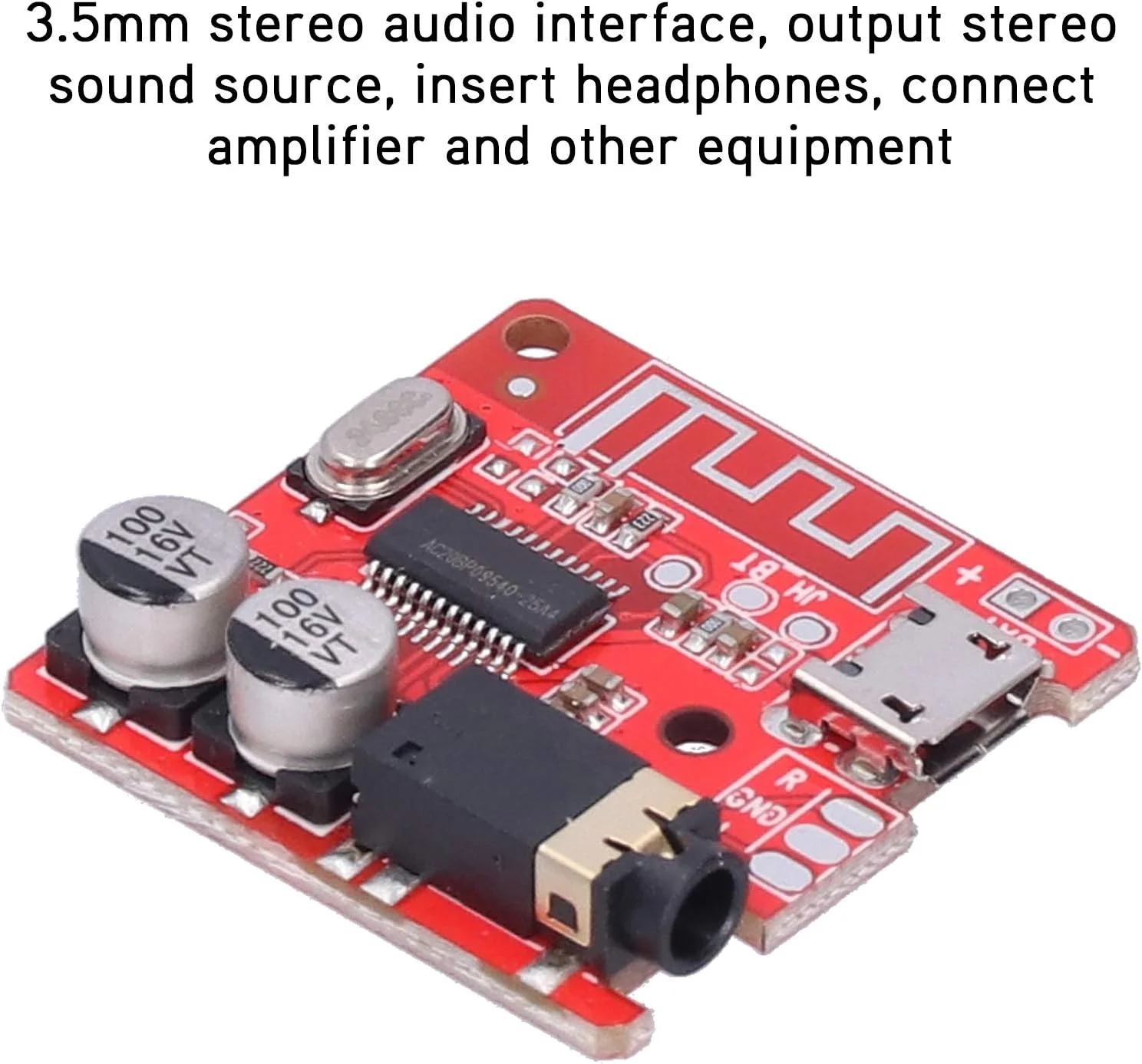 برد گیرنده صوتی بلوتوث 4.1 MP3 با رابط صوتی استریو 3.5 میلی متری، ماژول صدای استریو بی سیم رمزگشای بدون افت کیفیت برای پخش موسیقی برد گیرنده صوتی بلوتوث 4.1 MP3 با رابط صوتی استریو 3.5 میلی متری، ماژول صدای استریو بی سیم رمزگشای بدون افت کیفیت برای پخش موسیقی