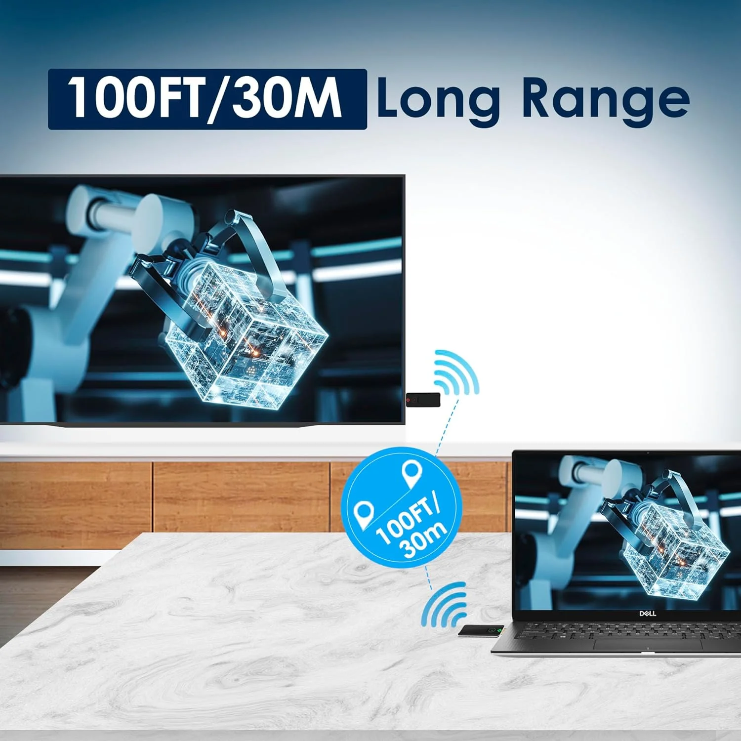 کیت فرستنده و گیرنده HDMI بی سیم 4K RGBlink، اتصال آسان، توسعه دهنده HDMI بی سیم یک فرستنده و دو گیرنده، پشتیبانی از لپ تاپ به دو مانیتور برای جلسات پخش زنده کیت فرستنده و گیرنده HDMI بی سیم 4K RGBlink، اتصال آسان، توسعه دهنده HDMI بی سیم یک فرستنده و دو گیرنده، پشتیبانی از لپ تاپ به دو مانیتور برای جلسات پخش زنده