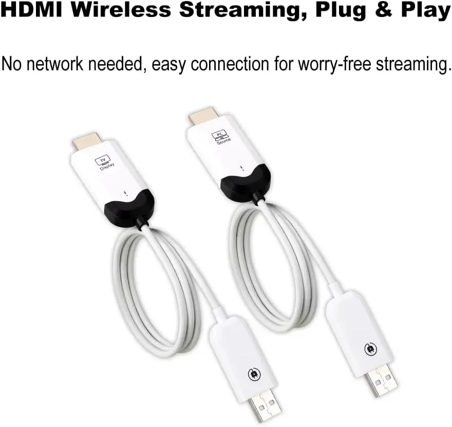 فرستنده و گیرنده بی سیم HDMI موریلیان، استریم نقطه به نقطه 5G، برد 30 متری، اتصال آسان، کیفیت تصویر 2K Full High Clear، همگام سازی صدا و تصویر، انتقال تصویر