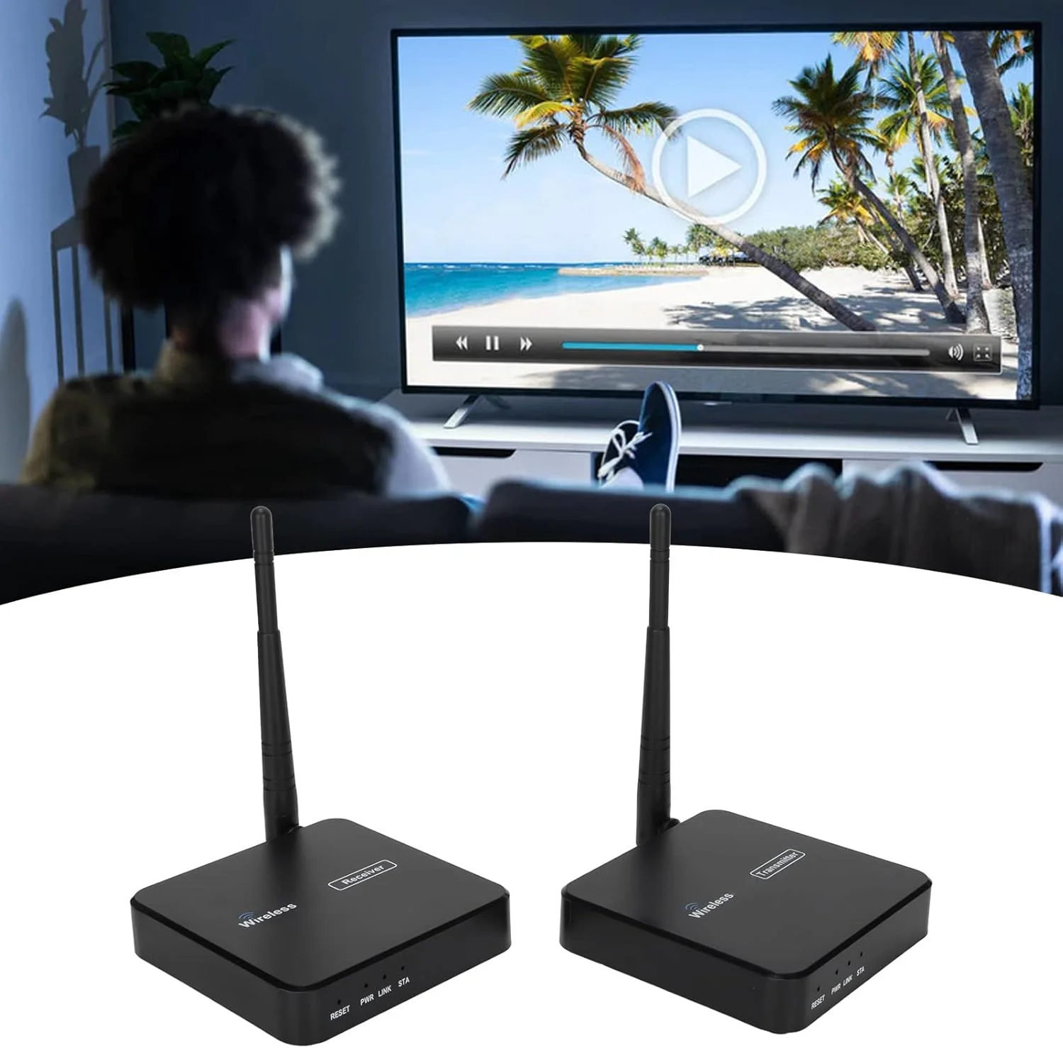 کیت توسعه دهنده رابط چند رسانه ای HD فرستنده و گیرنده بی سیم AV Loop توسعه دهنده بدون تاخیر کنترل کنفرانس پشتیبانی از 1920x1080P 60Hz تا 100 متر 100-240 ولت (UK) کیت توسعه دهنده رابط چند رسانه ای HD فرستنده و گیرنده بی سیم AV Loop توسعه دهنده بدون تاخیر کنترل کنفرانس پشتیبانی از 1920x1080P 60Hz تا 100 متر 100-240 ولت (UK)