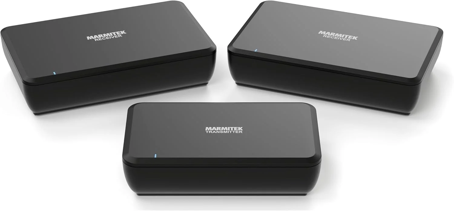 فرستنده صوتی Marmitek برای بلندگوها - Marmitek Speaker Anywhere 750 - فرستنده صوتی بی سیم - اتصال بلندگوی بی سیم - اتصال دو بلندگوی HiFi - 1 فرستنده / 2 گیرنده (50 وات) فرستنده صوتی Marmitek برای بلندگوها - Marmitek Speaker Anywhere 750 - فرستنده صوتی بی سیم - اتصال بلندگوی بی سیم - اتصال دو بلندگوی HiFi - 1 فرستنده / 2 گیرنده (50 وات)