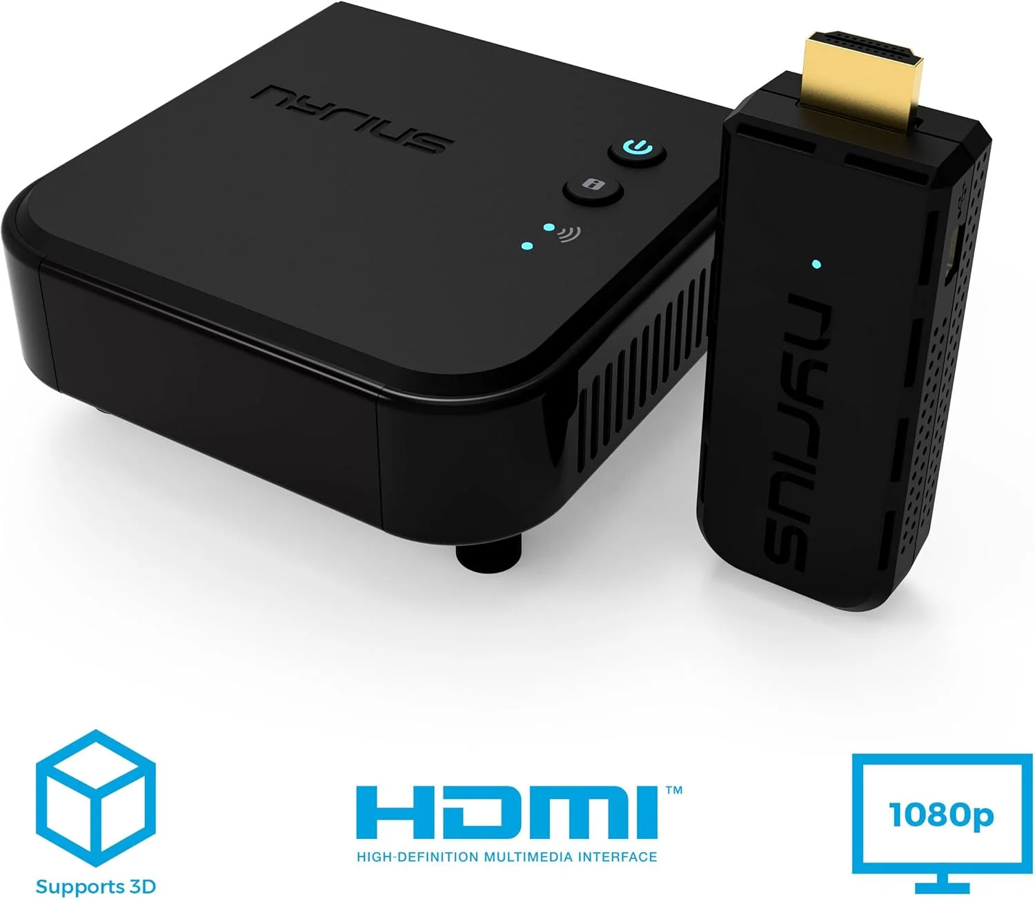 فرستنده و گیرنده HDMI بی سیم Nyrius Aries Prime برای پخش ویدئو HD 1080p 3D و صدای دیجیتال (NPCS549)