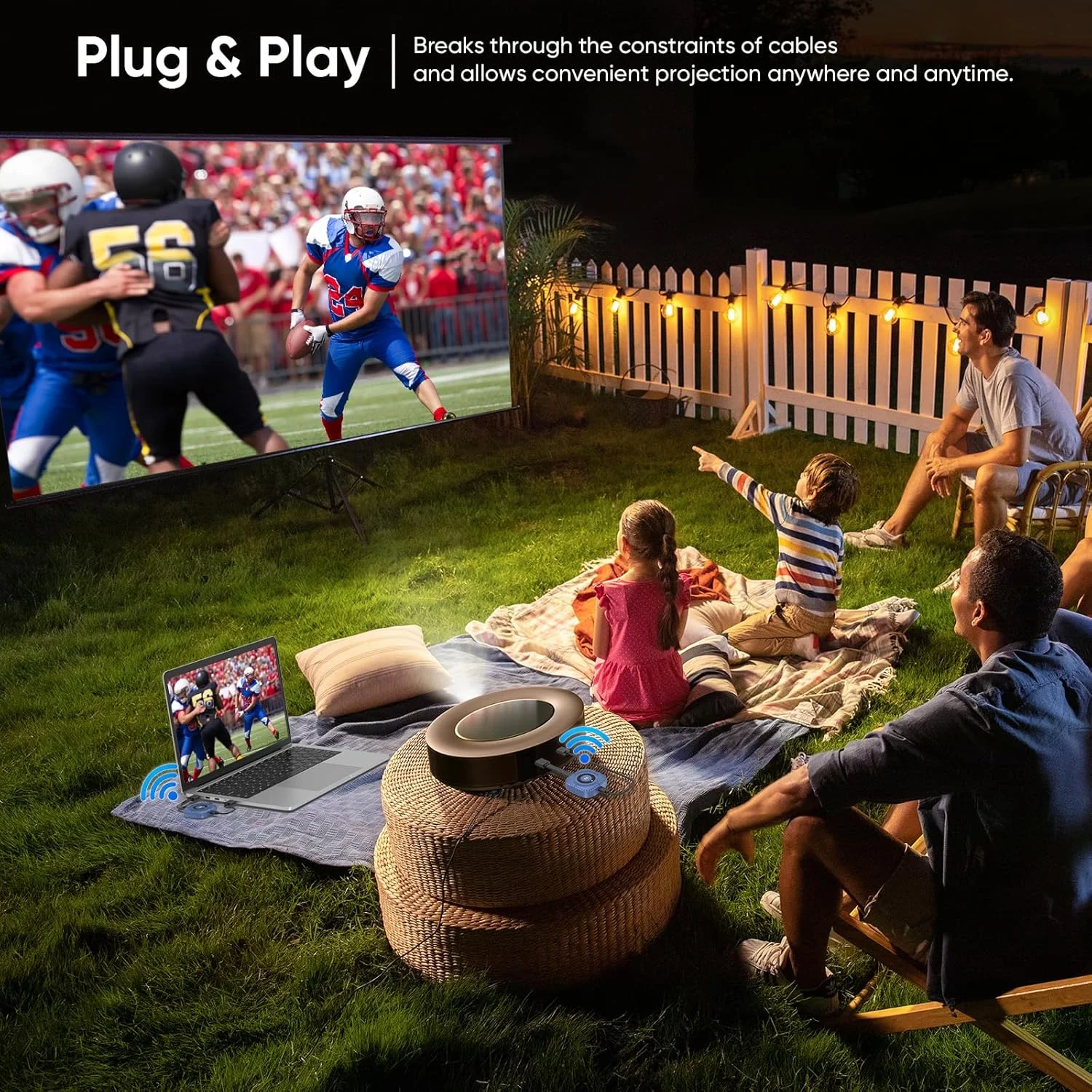 فرستنده و گیرنده HDMI بی‌سیم LZLOO با قابلیت رمزگشایی 4K و برد 50 متری، فرستنده و گیرنده بی‌سیم HDMI با خروجی 1080P برای انتقال ویدئو و صدا از لپ‌تاپ/ستاپ باکس به مانیتور/تلویزیون/پروژکتور