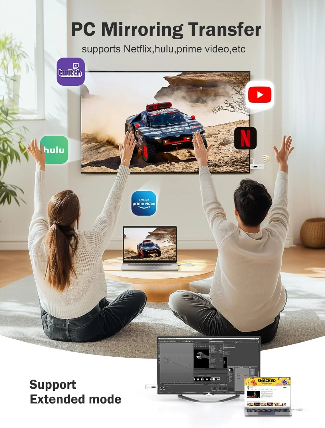 فرستنده و گیرنده HDMI بی سیم Lemorele، HDMI بی سیم HD قابل حمل 1080P@60Hz، برد 50 متری، تاخیر بسیار کم 2.4G&5G برای تلویزیون، پروژکتور، مانیتور، لپ تاپ، دوربین، پخش ویدئو و صدا فرستنده و گیرنده HDMI بی سیم Lemorele، HDMI بی سیم HD قابل حمل 1080P@60Hz، برد 50 متری، تاخیر بسیار کم 2.4G&5G برای تلویزیون، پروژکتور، مانیتور، لپ تاپ، دوربین، پخش ویدئو و صدا