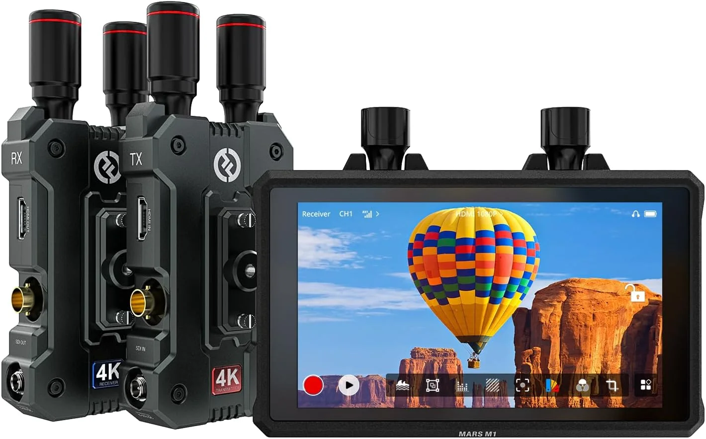 خانواده انتقال ویدئو 4K هالیویو هالیلند - مارس 4K (فرستنده و گیرنده) بیسیم و مارس M1 تقویتشده (فرستنده/گیرنده/مانیتور بیسیم) (1 ست) خانواده انتقال ویدئو 4K هالیویو هالیلند - مارس 4K (فرستنده و گیرنده) بیسیم و مارس M1 تقویتشده (فرستنده/گیرنده/مانیتور بیسیم) (1 ست)