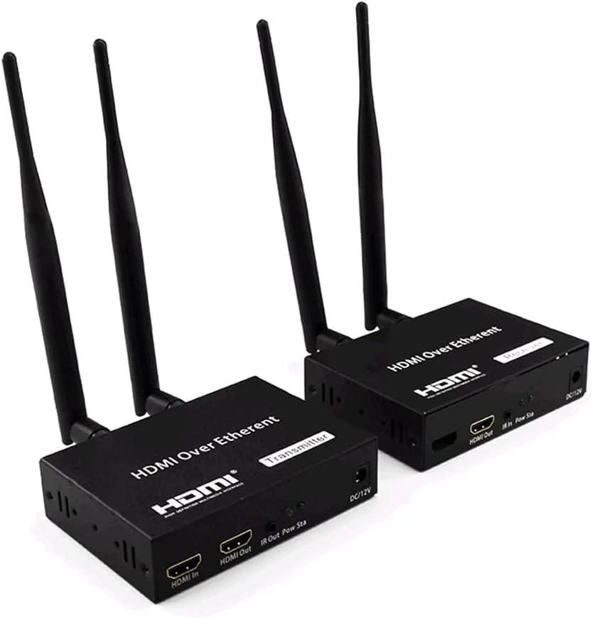 کیت توسعه دهنده بی سیم HDMI مدل GZDpwgn، فرستنده و گیرنده 2.4G/5G 1080P، پشتیبانی از 1080P 60Hz Full HD با کنترل از راه دور، انتقال 200 متری برای صفحه نمایش پروژکتور کیت توسعه دهنده بی سیم HDMI مدل GZDpwgn، فرستنده و گیرنده 2.4G/5G 1080P، پشتیبانی از 1080P 60Hz Full HD با کنترل از راه دور، انتقال 200 متری برای صفحه نمایش پروژکتور