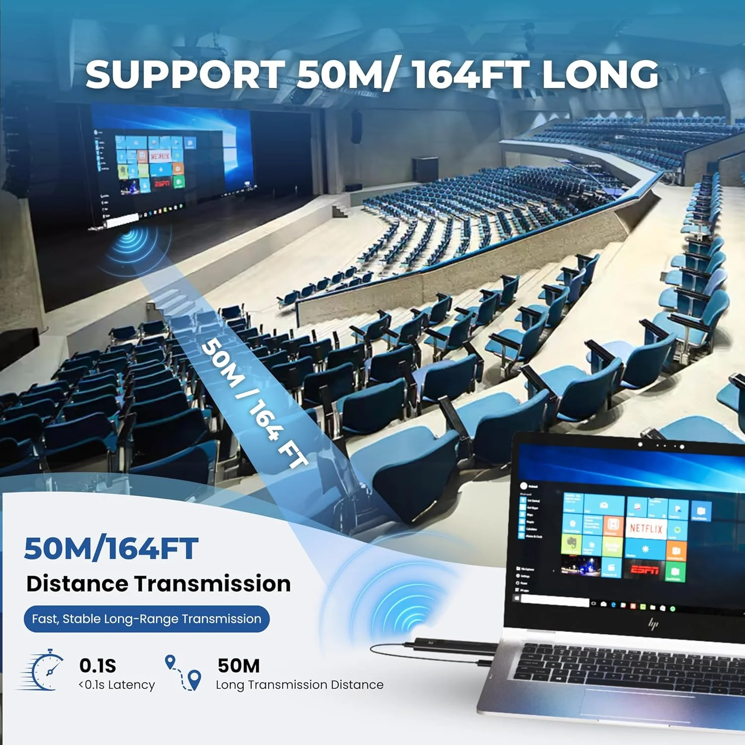 فرستنده و گیرنده HDMI بی سیم Echofy با برد 50 متر، رمزگشایی 4K و 1080P، اتصال آسان 2.4G/5G، قابل حمل، برای پخش ویدئو و صدا از لپ تاپ/تی وی باکس/ PS5/ Xbox به مانیتور فرستنده و گیرنده HDMI بی سیم Echofy با برد 50 متر، رمزگشایی 4K و 1080P، اتصال آسان 2.4G/5G، قابل حمل، برای پخش ویدئو و صدا از لپ تاپ/تی وی باکس/ PS5/ Xbox به مانیتور