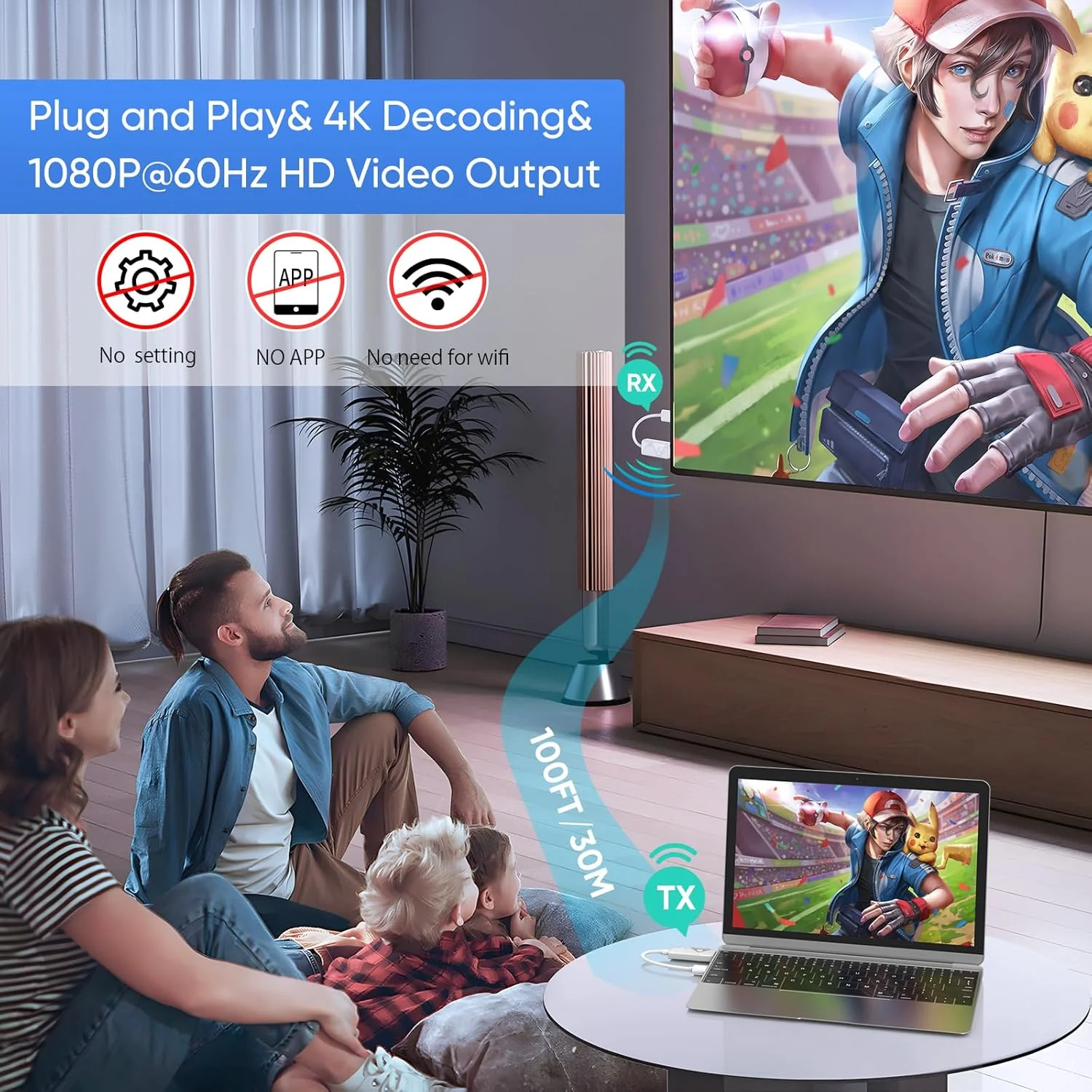 فرستنده و گیرنده HDMI بی سیم (28 متر) فرستنده و گیرنده HDMI بی سیم (28 متر)