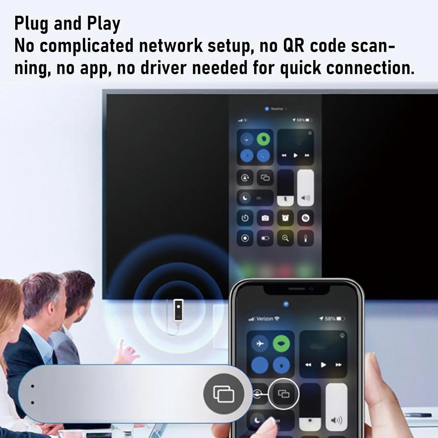 فرستنده و گیرنده بی سیم HDMI 4K Annadue، 1080P 60Hz دو بانده 2.4G 5G، طراحی فوق العاده فشرده 0.1 پوندی، سبک و قابل حمل، برد 10 متری، بدون نیاز به برنامه برای IOS و Android