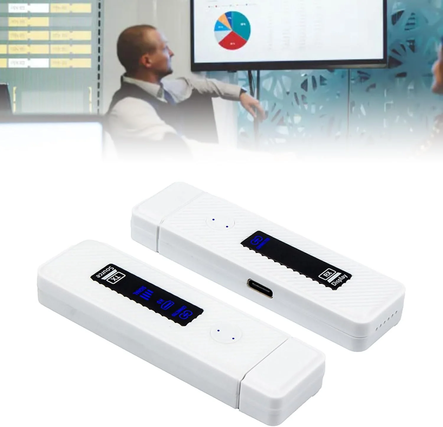 فرستنده و گیرنده بی سیم HDMI، 60 متر، دو باند 5G 2.4G، رمزگشایی 4K، اتصال و پخش آسان برای انتقال پایدار صدا و تصویر به پروژکتور و تلویزیون (سفید) فرستنده و گیرنده بی سیم HDMI، 60 متر، دو باند 5G 2.4G، رمزگشایی 4K، اتصال و پخش آسان برای انتقال پایدار صدا و تصویر به پروژکتور و تلویزیون (سفید)