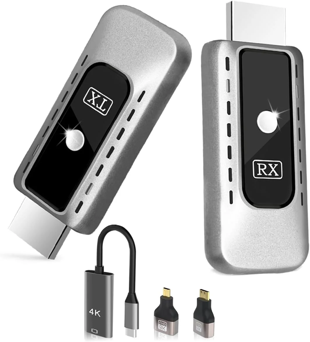 فرستنده و گیرنده HDMI بیسیم با قابلیت رمزگشایی 4K و خروجی 1080P، اتصال آسان، کیت توسعهدهنده HDMI بیسیم 2.4G/5G، قابل حمل برای پخش ویدیو و صدا از لپتاپ/کامپیوتر/پروژکتور به مانیتور فرستنده و گیرنده HDMI بیسیم با قابلیت رمزگشایی 4K و خروجی 1080P، اتصال آسان، کیت توسعهدهنده HDMI بیسیم 2.4G/5G، قابل حمل برای پخش ویدیو و صدا از لپتاپ/کامپیوتر/پروژکتور به مانیتور