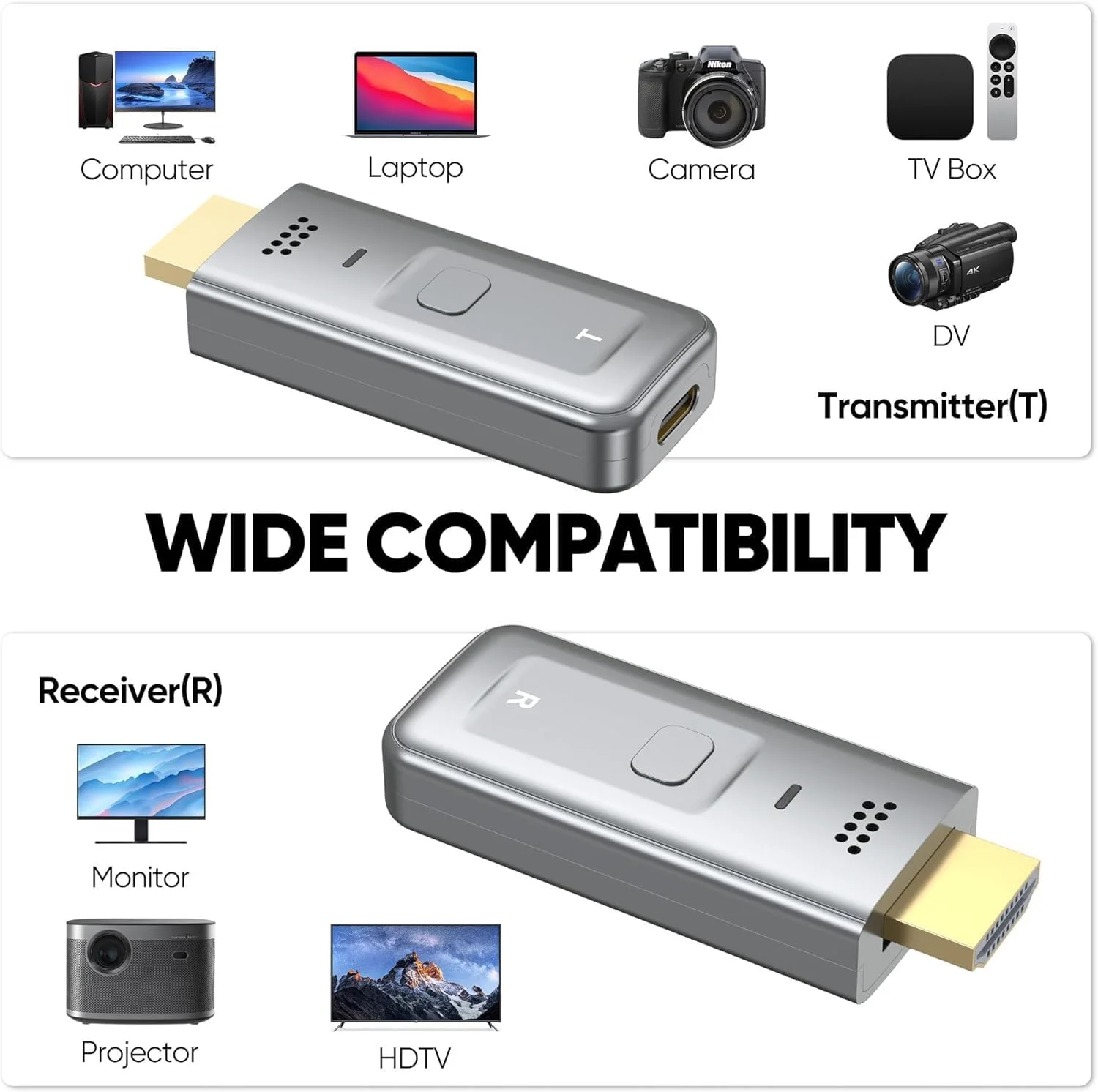 فرستنده و گیرنده HDMI بیسیم DoroJepi، کیت توسعه دهنده فرستنده بیسیم HDMI با قابلیت رمزگشایی 4K و خروجی 1080P، اتصال 2.4G/5G، پشتیبانی از پخش ویدئو و صدا برای لپتاپ/HDTV/مانیتور/کامپیوتر/پروژکتور فرستنده و گیرنده HDMI بیسیم DoroJepi، کیت توسعه دهنده فرستنده بیسیم HDMI با قابلیت رمزگشایی 4K و خروجی 1080P، اتصال 2.4G/5G، پشتیبانی از پخش ویدئو و صدا برای لپتاپ/HDTV/مانیتور/کامپیوتر/پروژکتور