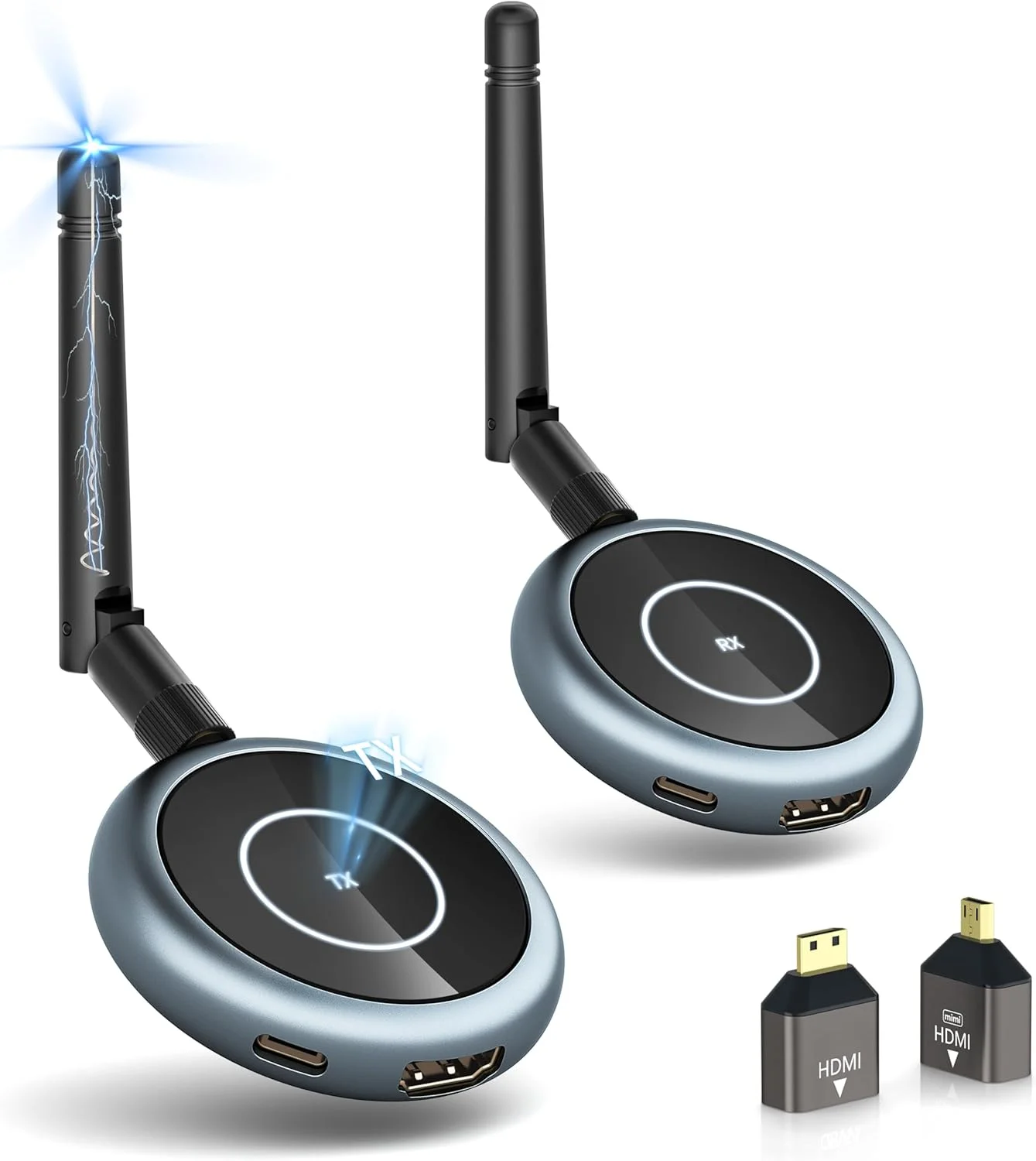 فرستنده و گیرنده ارتقاء یافته HDMI بیسیم، اتصال آسان چند تلویزیون، 5.8G/2.4G 1080P@60Hz 50M/165FT توسعه دهنده پخش ویدئو، PC، لپ تاپ، TV Box، مانیتور، پروژکتور (1TX+1RX) فرستنده و گیرنده ارتقاء یافته HDMI بیسیم، اتصال آسان چند تلویزیون، 5.8G/2.4G 1080P@60Hz 50M/165FT توسعه دهنده پخش ویدئو، PC، لپ تاپ، TV Box، مانیتور، پروژکتور (1TX+1RX)