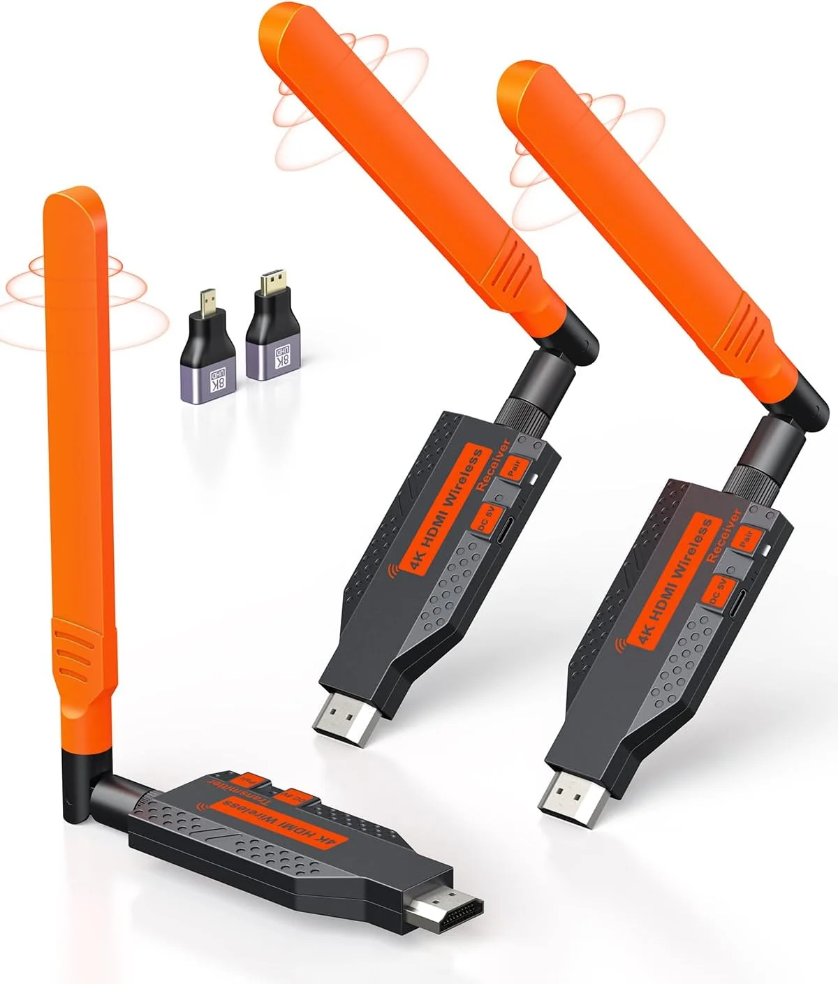 فرستنده HDMI بیسیم و 2 گیرنده، خروجی Full HD با کیفیت 1080P، برد بلند 100 متری، توسعه دهنده 5.8G با تاخیر کم برای پخش ویدئو/صدا به چند تلویزیون/مانیتور/پروژکتور، نصب آسان فرستنده HDMI بیسیم و 2 گیرنده، خروجی Full HD با کیفیت 1080P، برد بلند 100 متری، توسعه دهنده 5.8G با تاخیر کم برای پخش ویدئو/صدا به چند تلویزیون/مانیتور/پروژکتور، نصب آسان