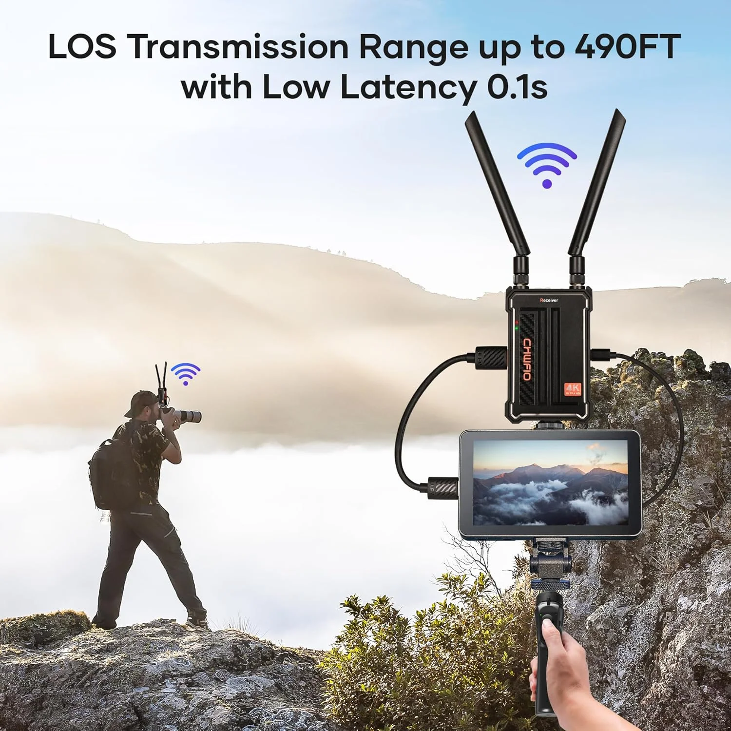فرستنده و گیرنده HDMI بی سیم ChwFio 4K، فرستنده ویدیویی بی سیم HDMI با خروجی دوگانه برای پخش زنده ویدیو/صوت/فایل با خروجی حلقه ای از رایانه شخصی/لپ تاپ/ستاپ باکس/DSLR به مانیتور/پروژکتور/تلویزیون 4K فرستنده و گیرنده HDMI بی سیم ChwFio 4K، فرستنده ویدیویی بی سیم HDMI با خروجی دوگانه برای پخش زنده ویدیو/صوت/فایل با خروجی حلقه ای از رایانه شخصی/لپ تاپ/ستاپ باکس/DSLR به مانیتور/پروژکتور/تلویزیون 4K